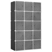 Logidon DIY kubusplank zwart 11 vakken 111x47x183 cm