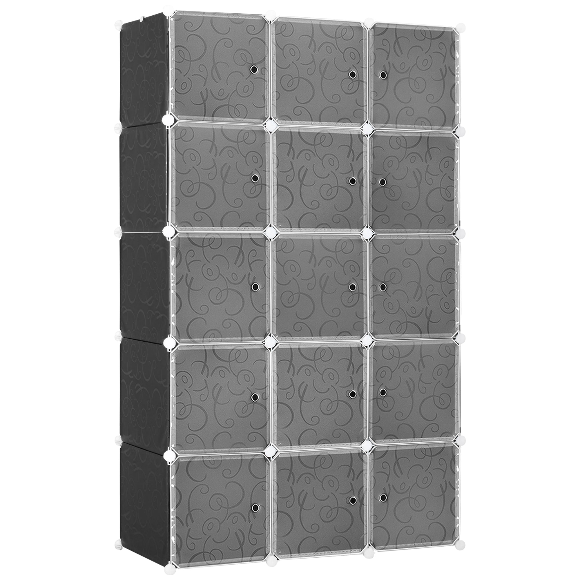 Logidon DIY kubusplank zwart 11 vakken 111x47x183 cm