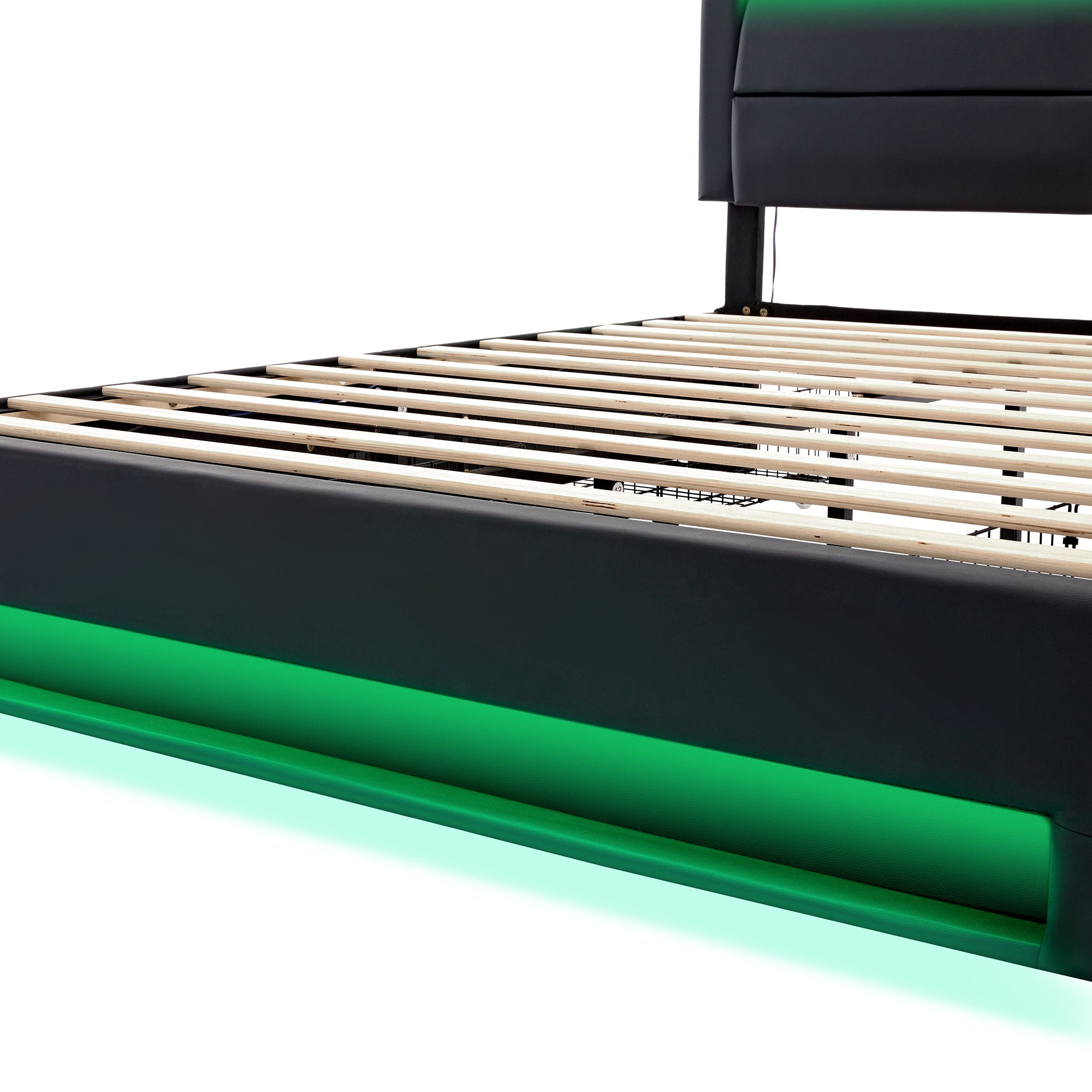 Logidon bed 140x190 cm met USB LED 4 lades zwart