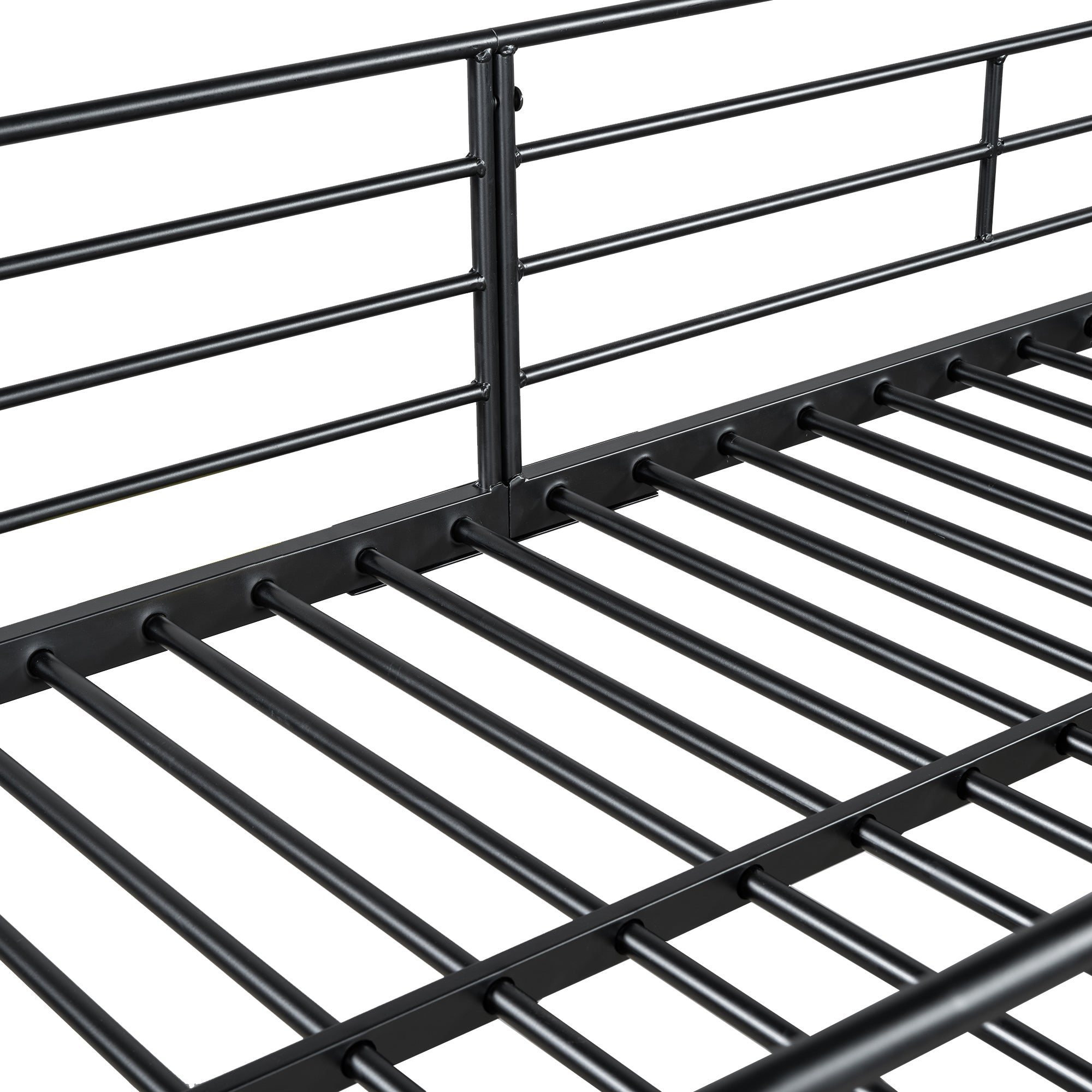 Logidon stapelbed ijzeren frame zwart 90x200 cm met schoenenrek
