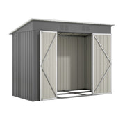 Logidon 8x4 Ft metalen gereedschapsschuur grijs met fundering weerbestendig