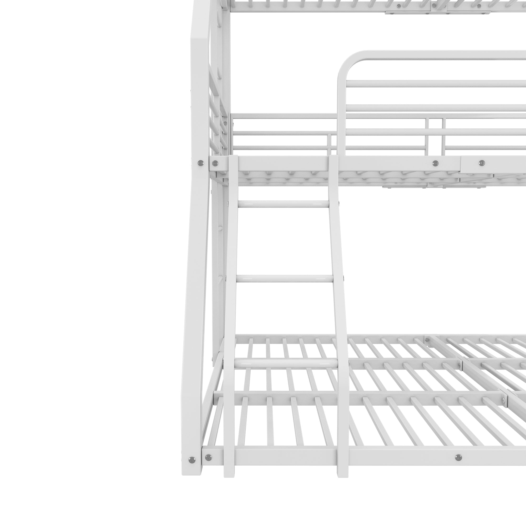 Logidon stapelbed 90x200 cm driedubbel metalen bedframe wit
