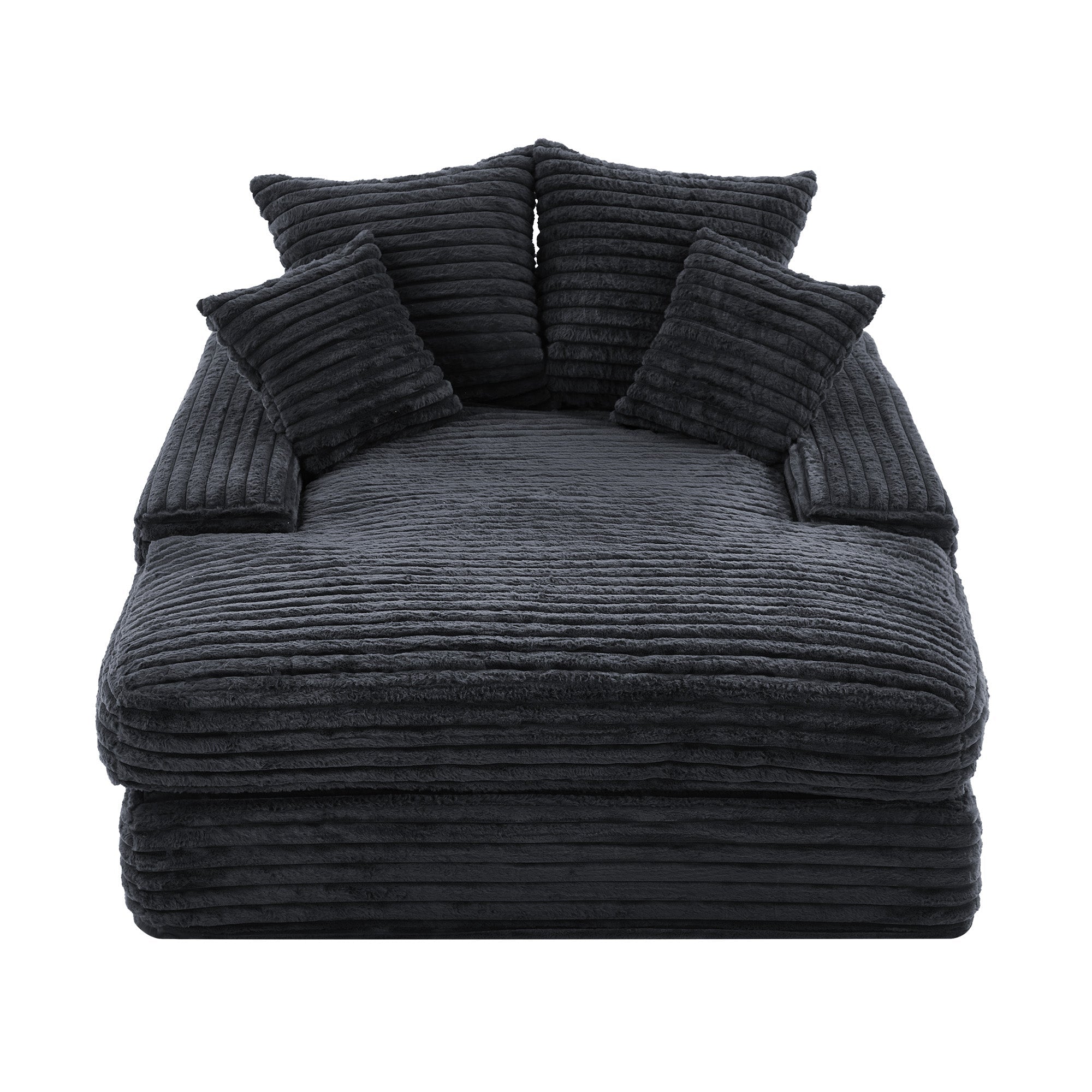 Logidon Luxe Cord Sofa Multifunctionele Slaapbank 4 Kussens Grijs