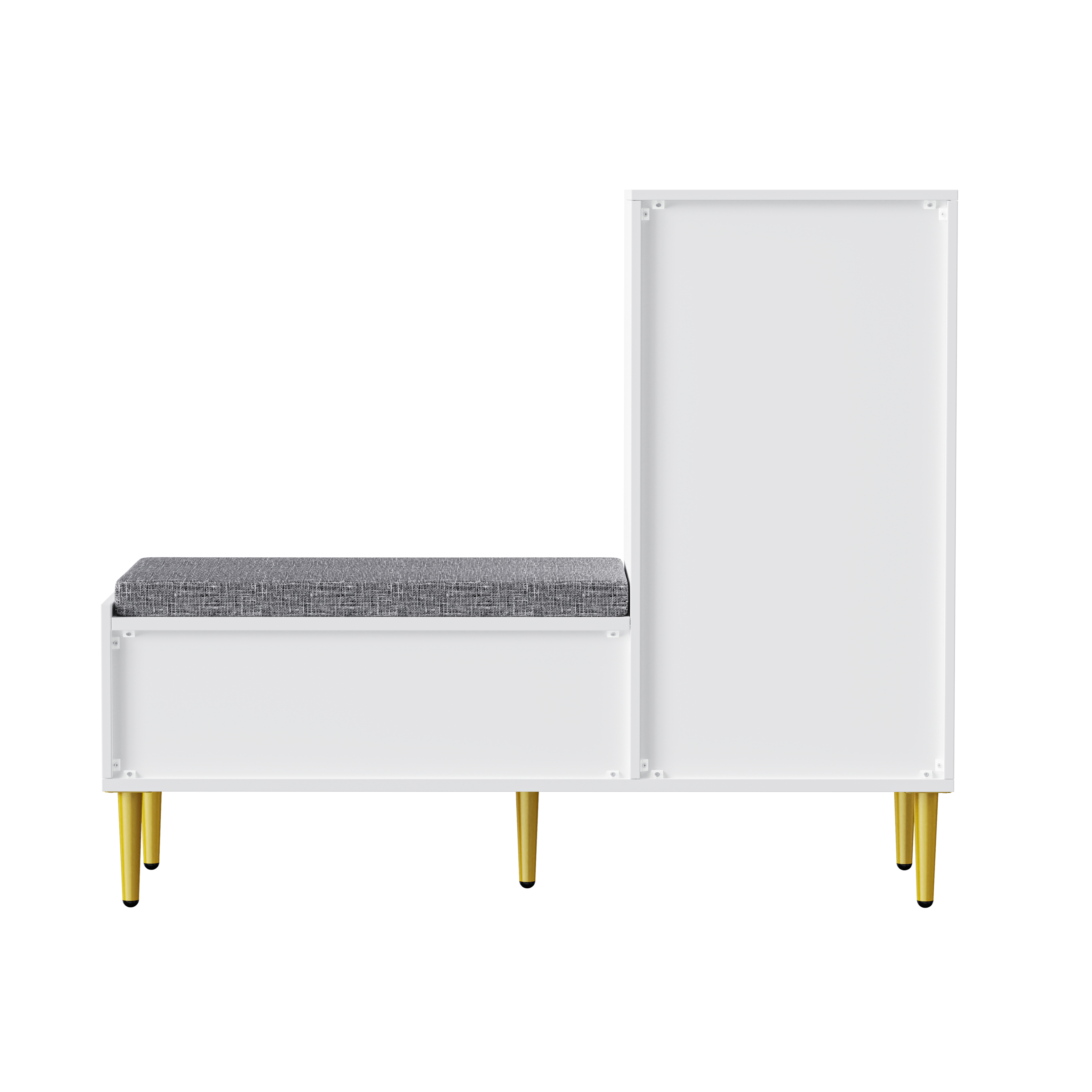 Logidon Moderne Schoenenkast Met Bank Wit 100x35x82 cm