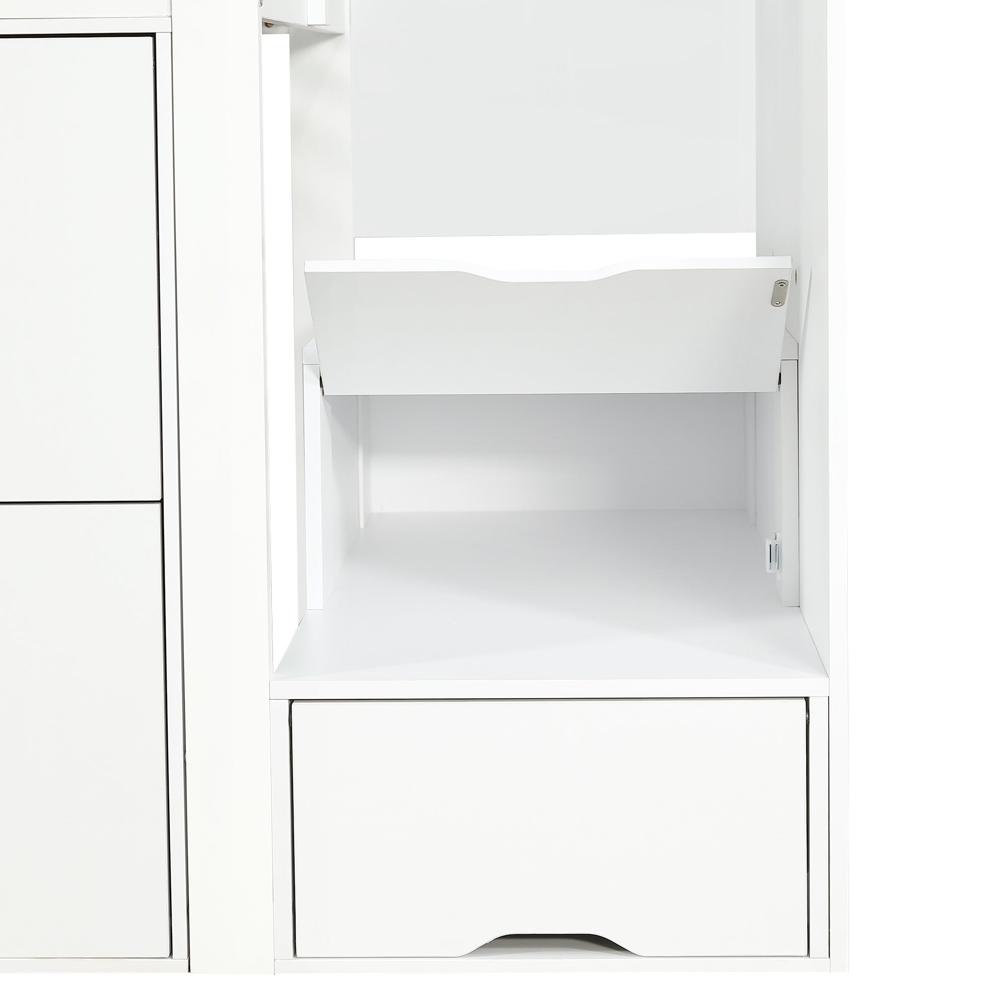 Logidon halfhoogsbed 90x200 wit met opbergtrap 2 lades