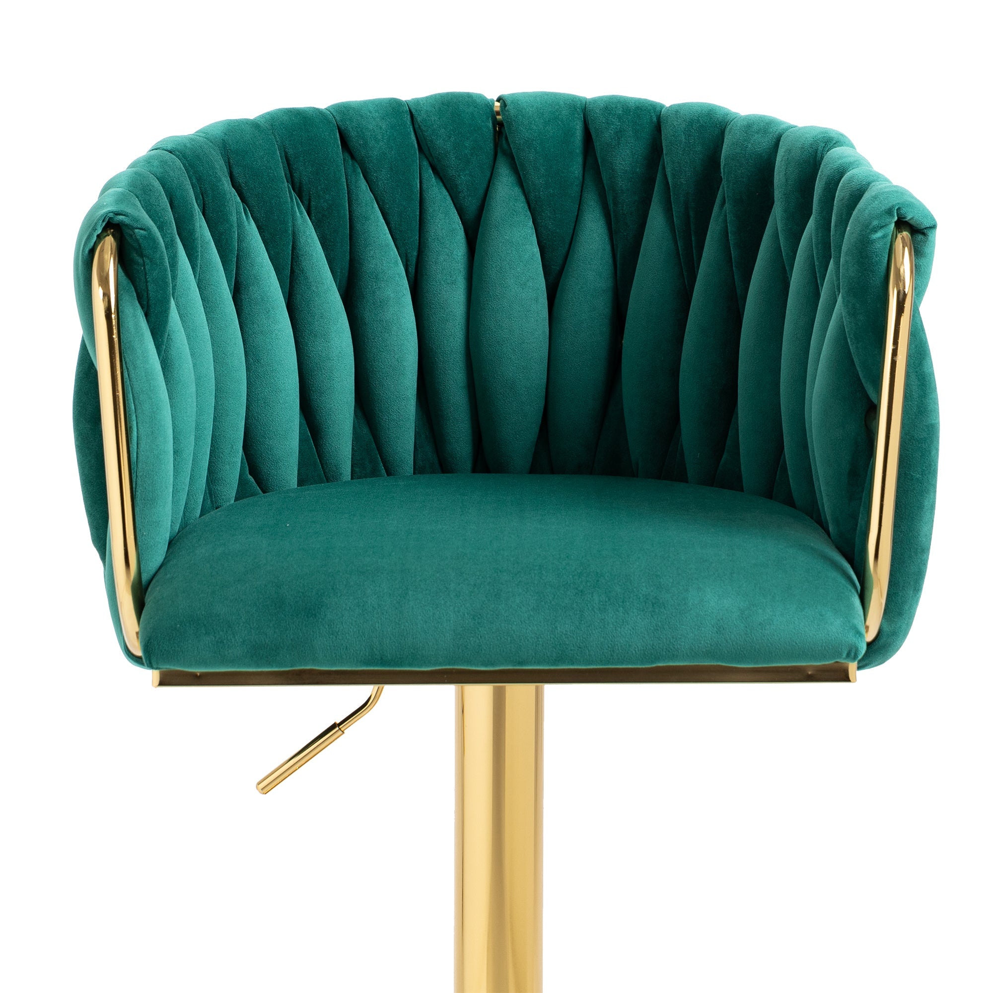 Logidon Vintage Barkruk Emerald Velvet Back Footrest Counter Height
