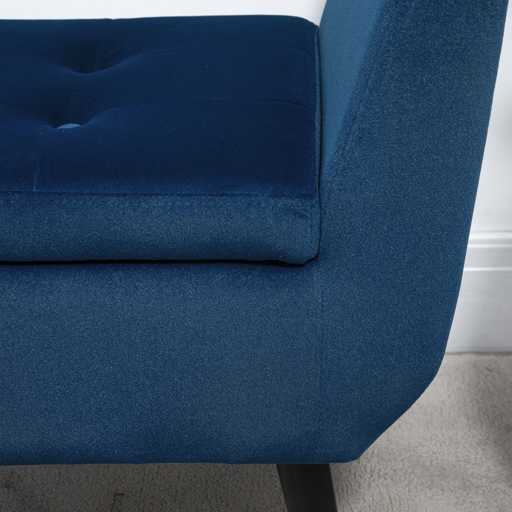 Logidon luxe bank met opbergruimte en armleuningen blauw 107x42x65 cm