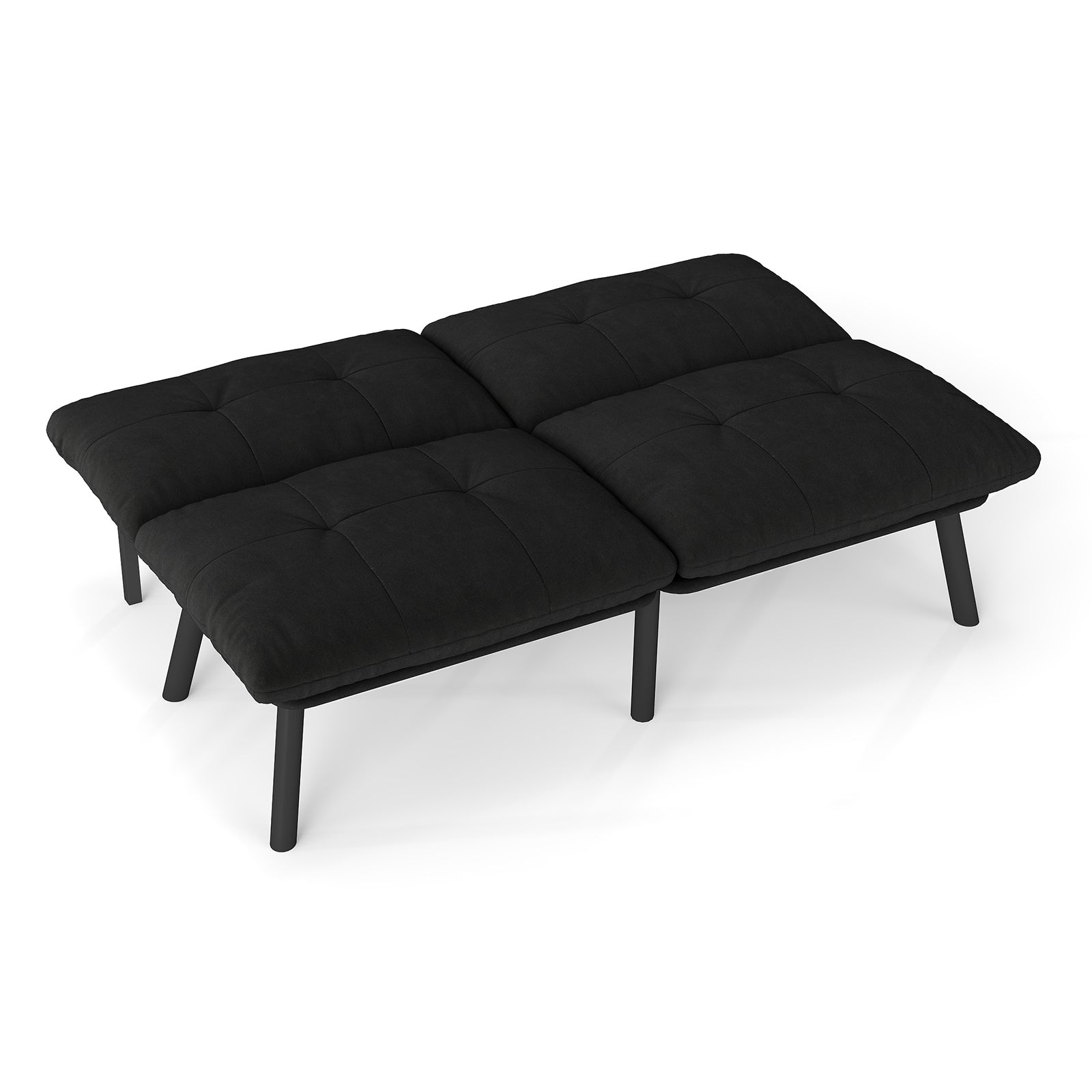 Logidon zwarte moderne slaapbank, 2-zits futon met slaapfunctie