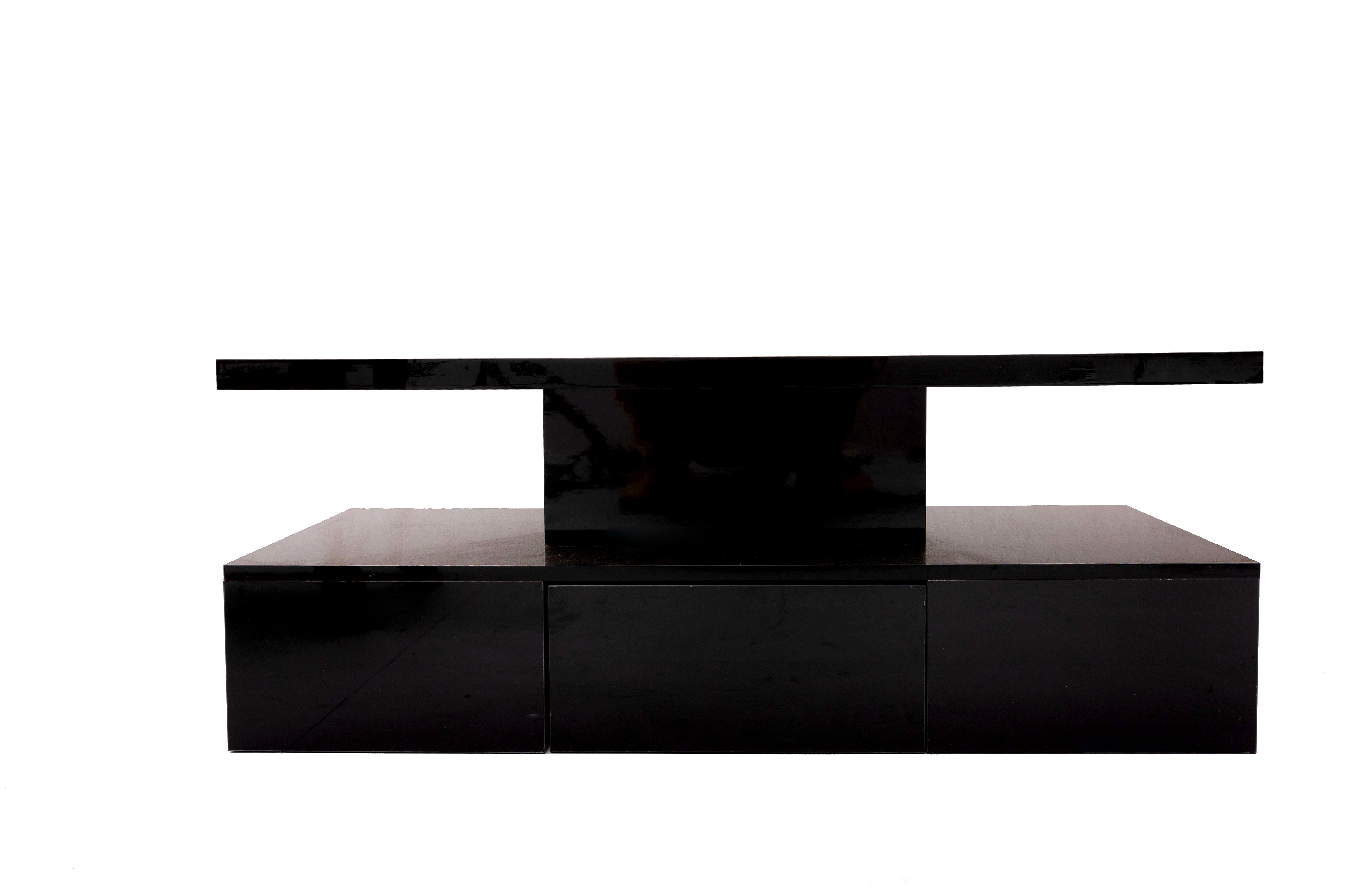 Logidon salontafel zwart hoogglans met LED verlichting 100x50x39 cm