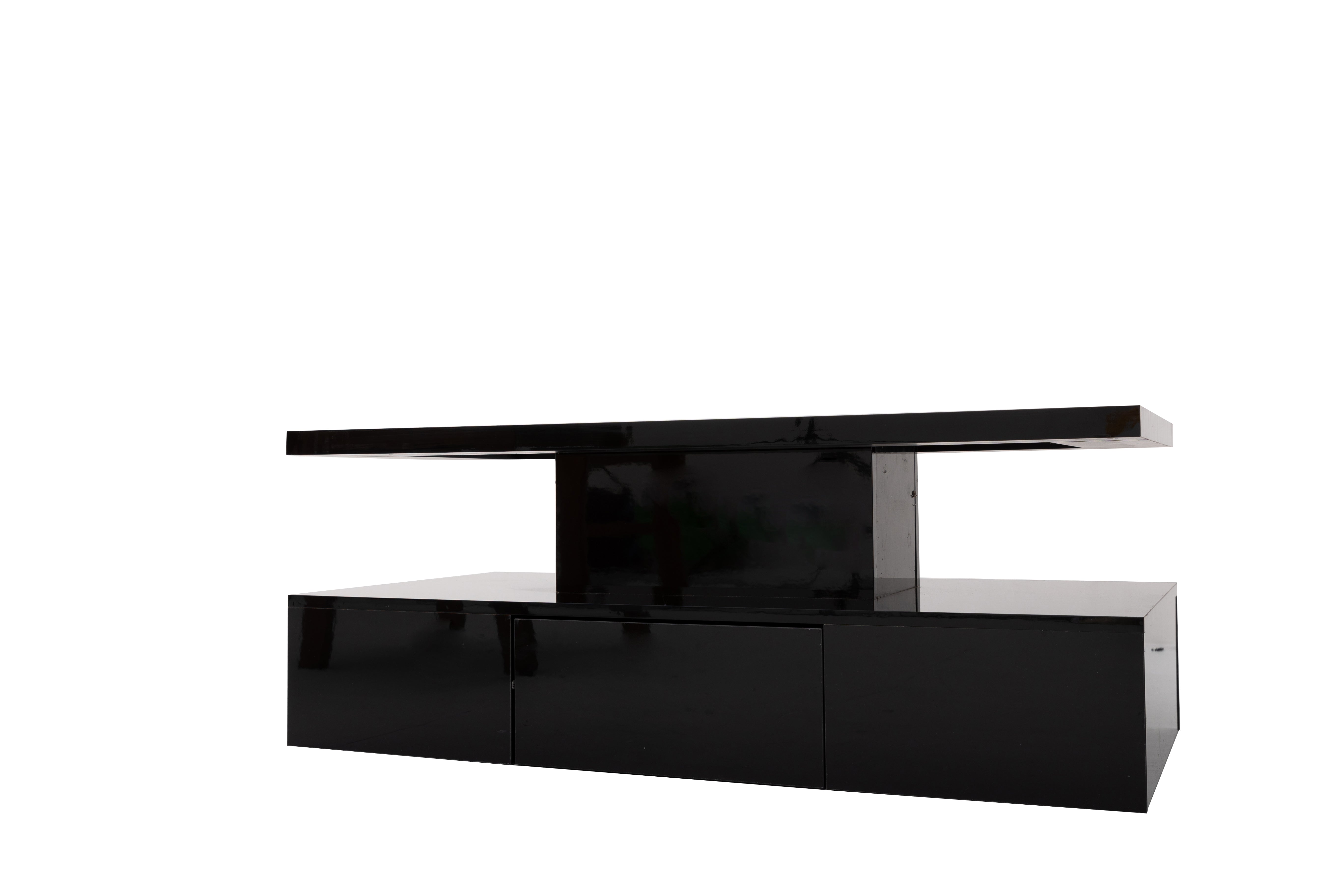Logidon salontafel zwart hoogglans met LED verlichting 100x50x39 cm