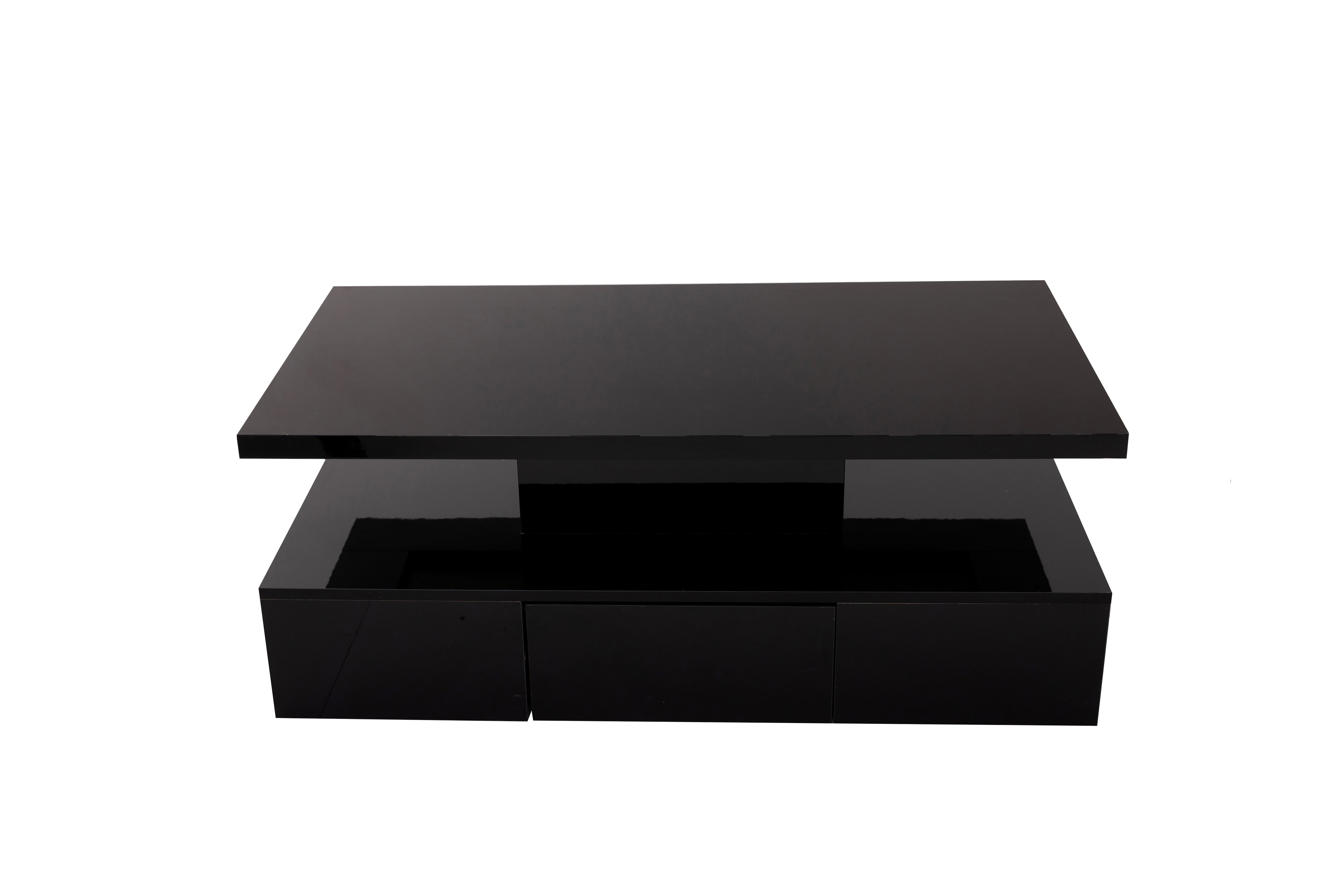 Logidon salontafel zwart hoogglans met LED verlichting 100x50x39 cm