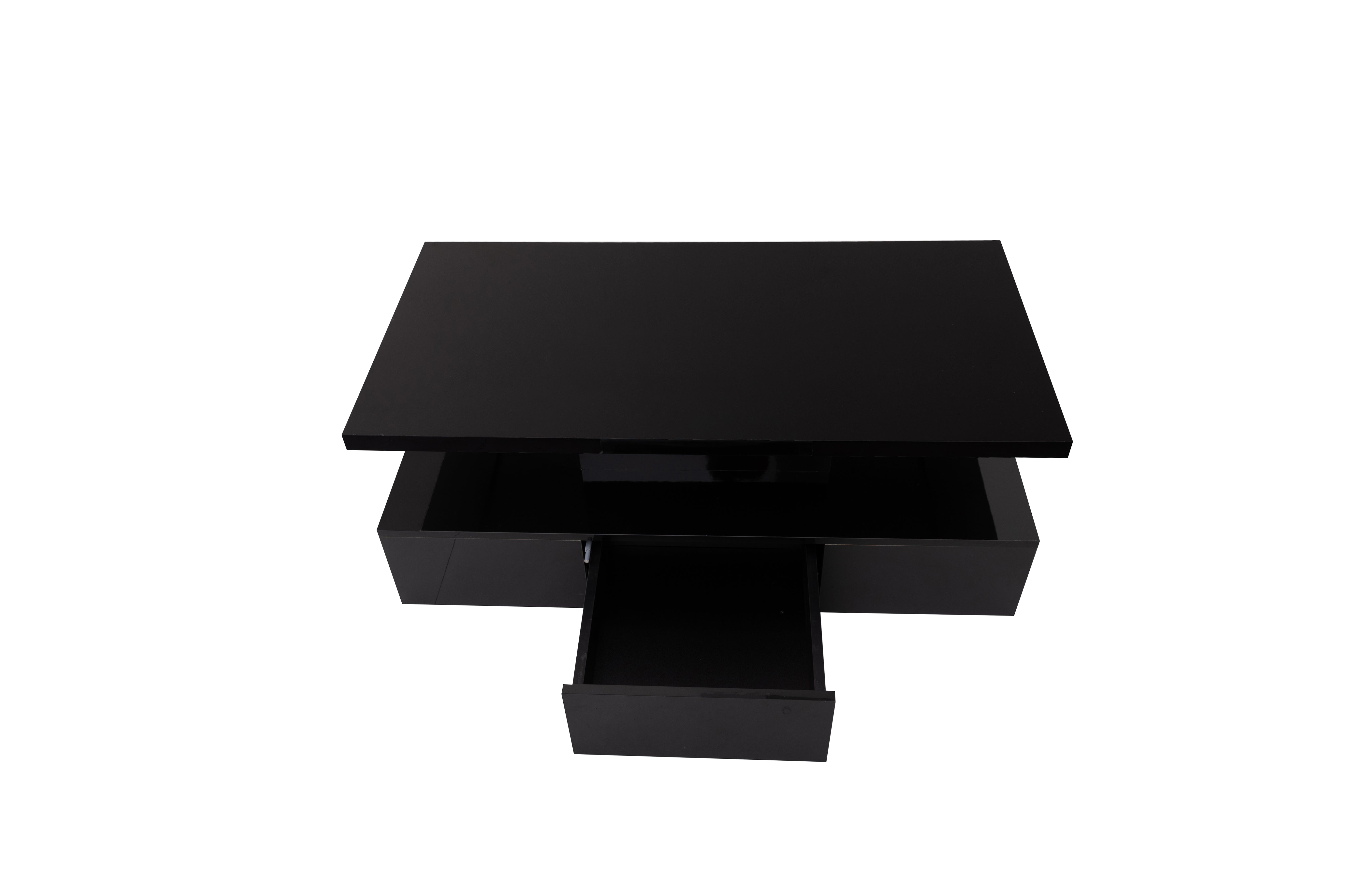 Logidon salontafel zwart hoogglans met LED verlichting 100x50x39 cm