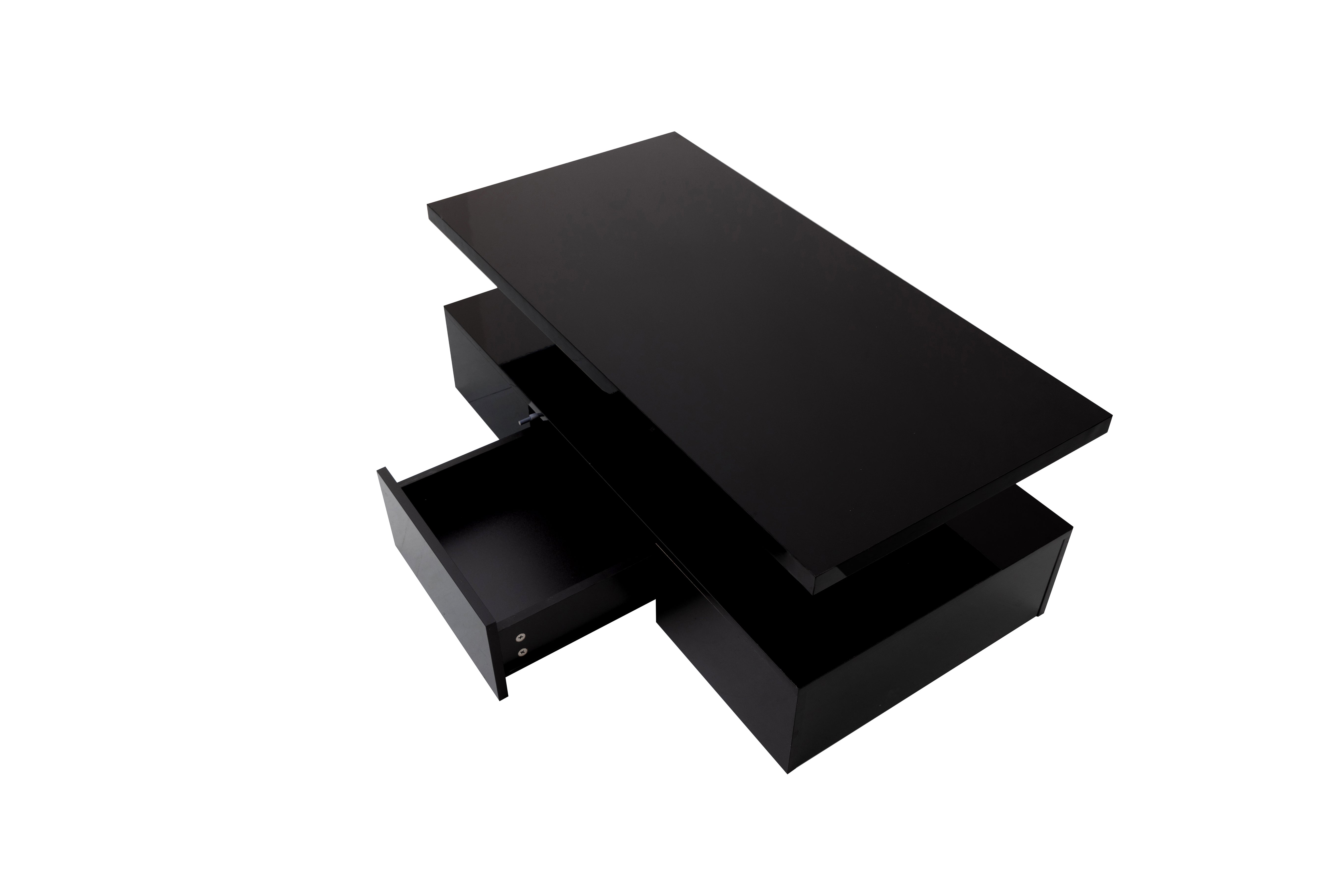 Logidon salontafel zwart hoogglans met LED verlichting 100x50x39 cm