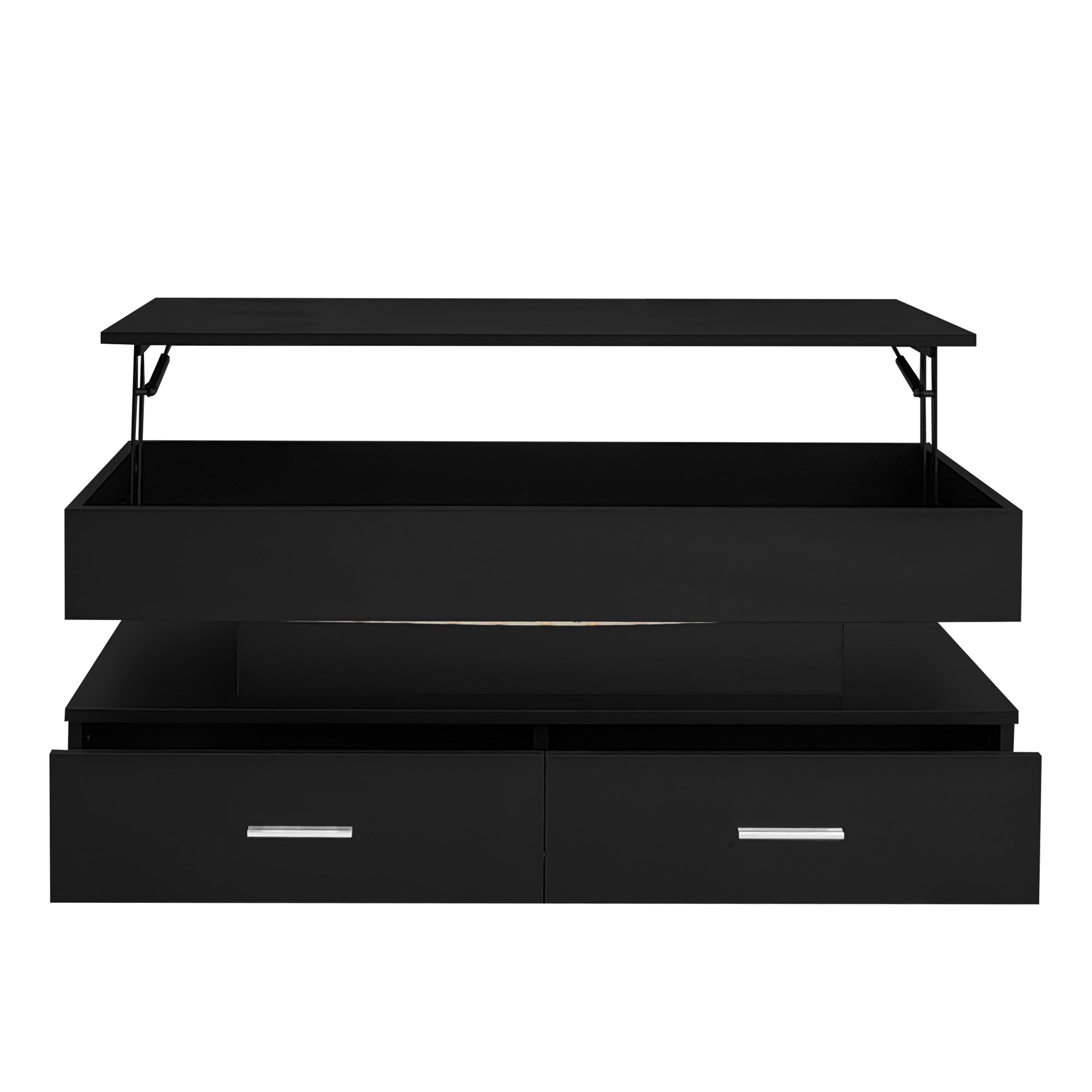 Logidon Verstelbare Salontafel 100x50x44 cm Zwart LED Verlichting