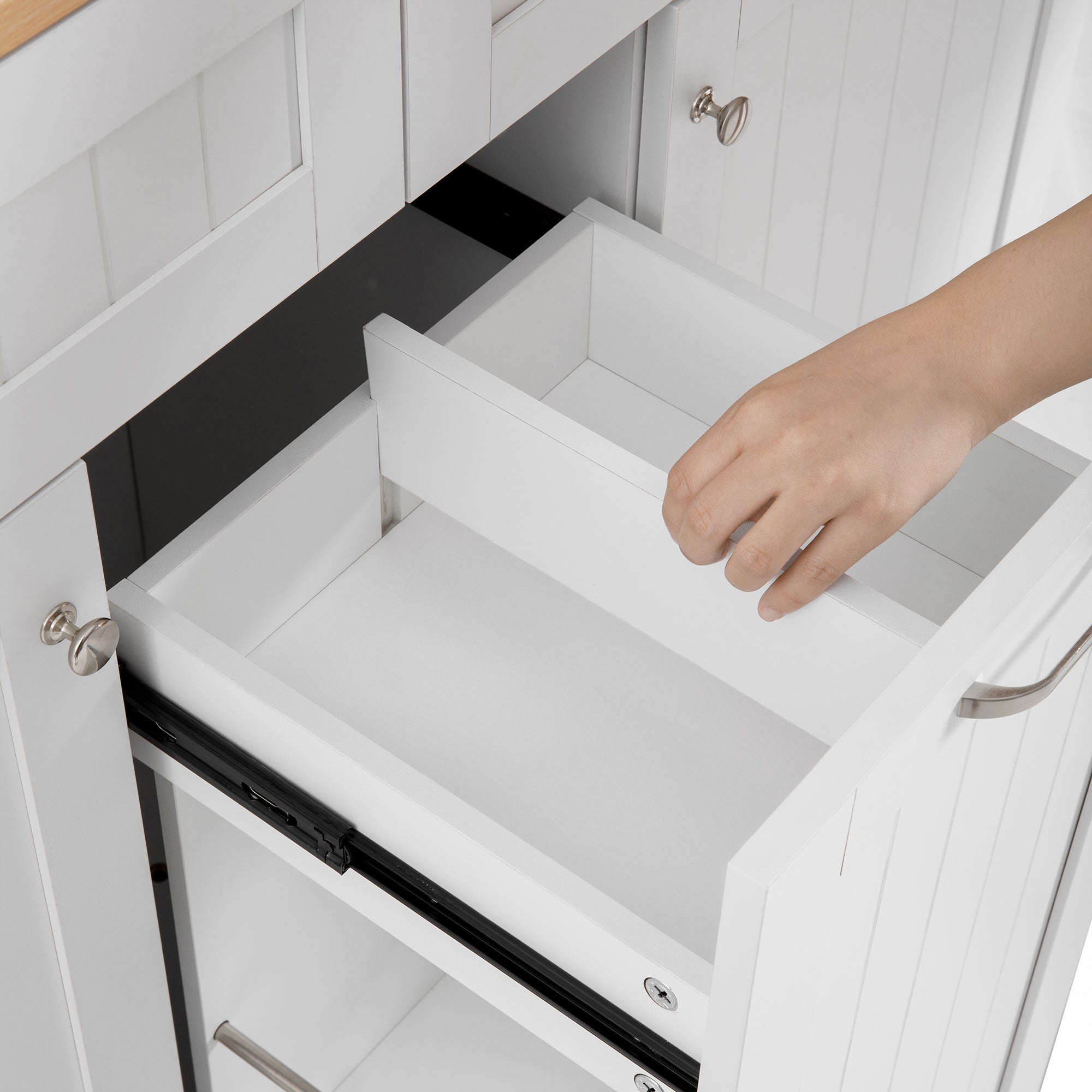 Logidon keukeneiland wit met wielen en multifunctionele lades