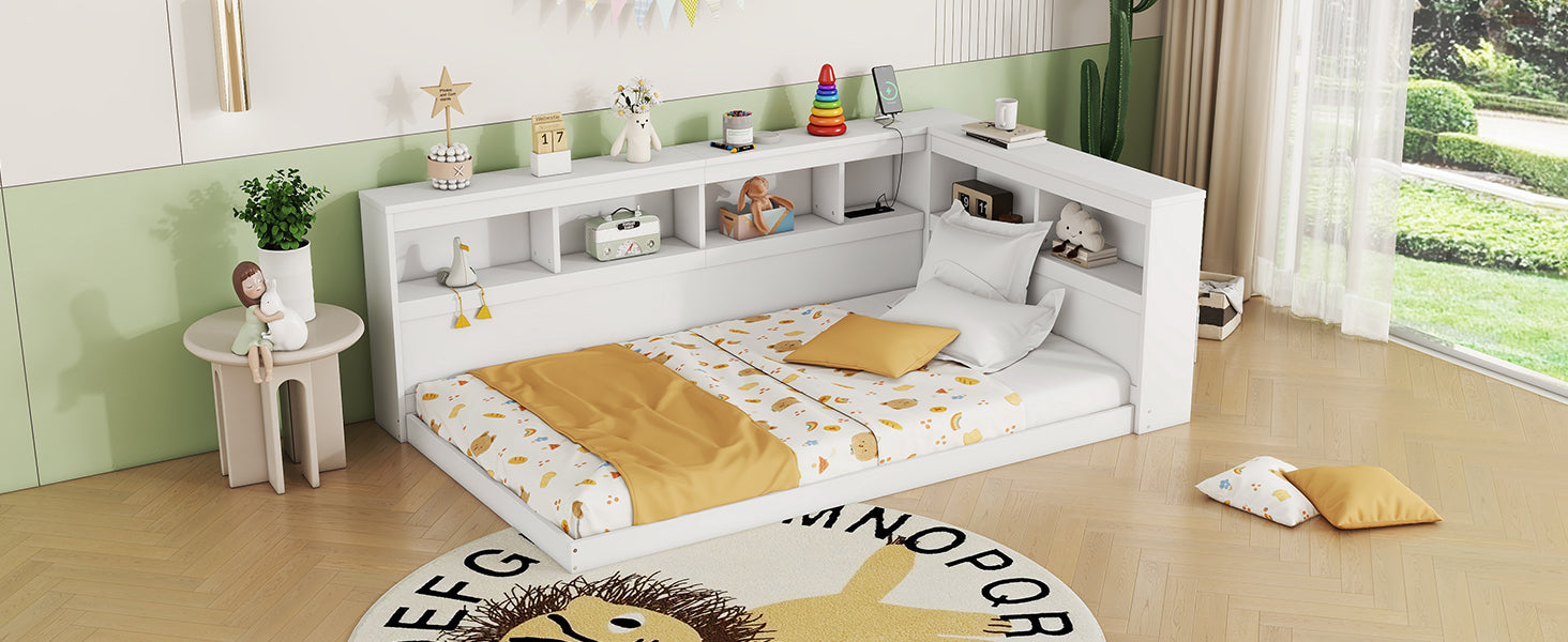 Logidon daybed 90x200 slaapbank lattenbodem stopcontact USB wit