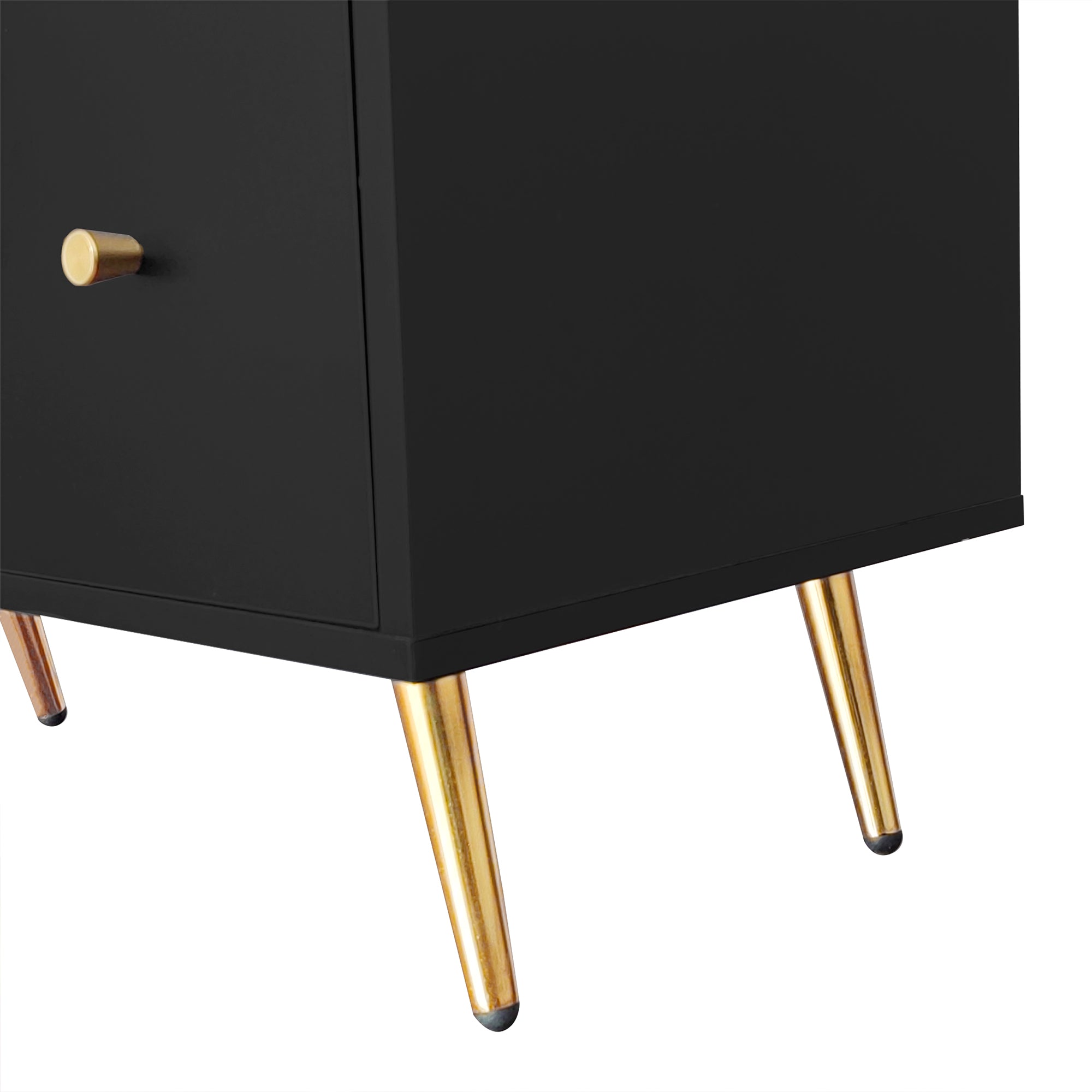 Logidon buffetkast 130x40x80 cm zwart met glazen schuifdeuren LED verlichting
