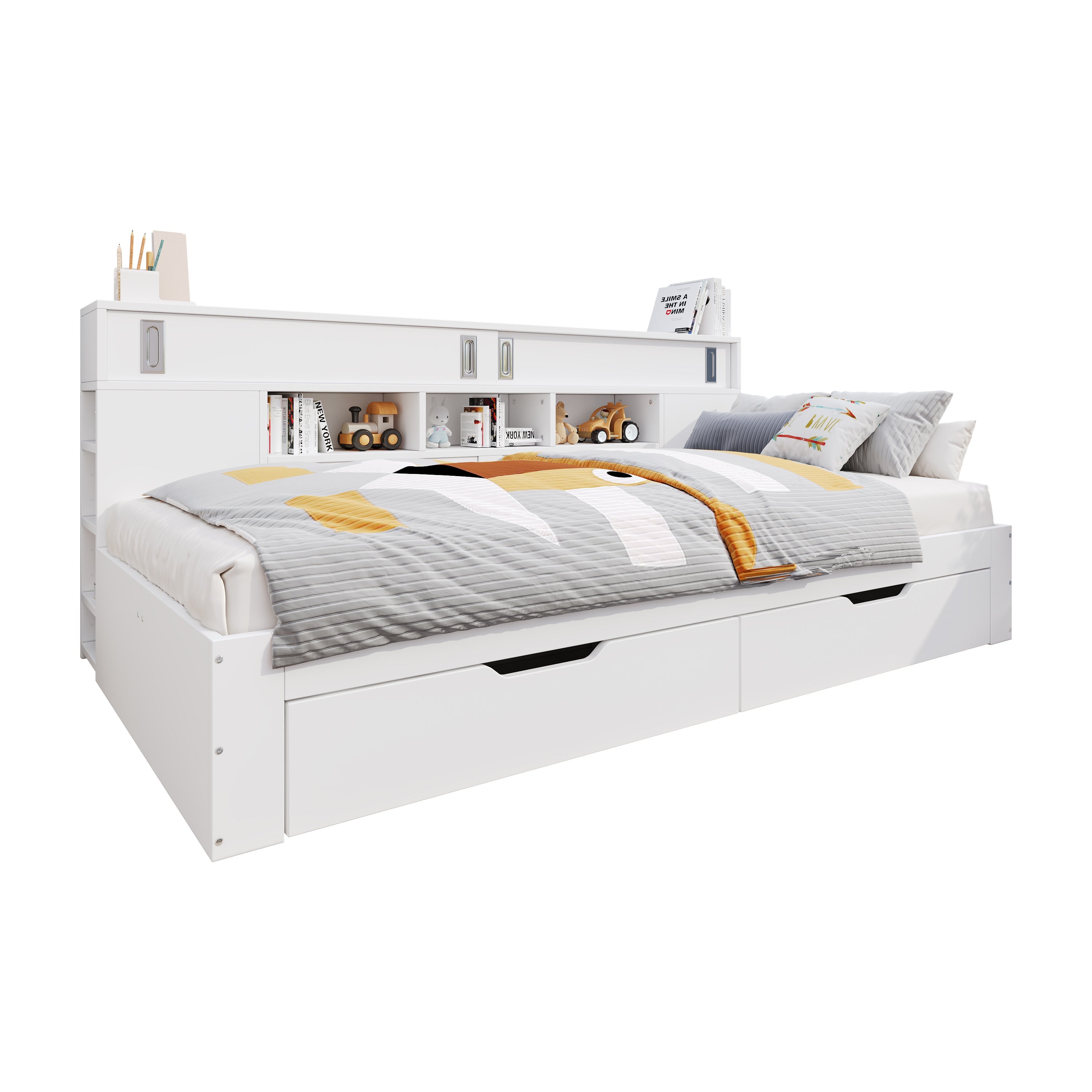 Logidon Daybed 140x190 Wit met lades en opbergruimte