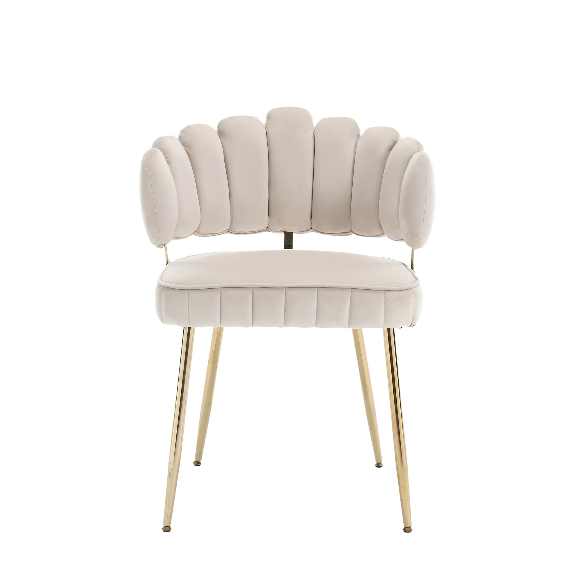 Logidon Modern Velvet Living Room Chairs Ivory Velvet Set of 2