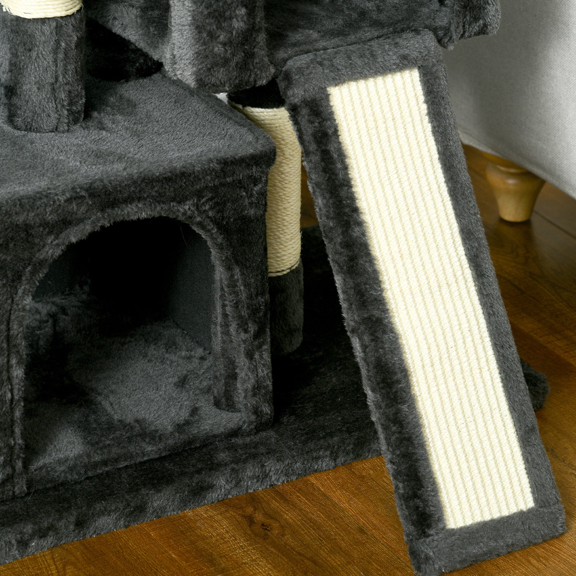 Logidon Sisal Krabpaal tot 30 kg met Sisalzuil Pluche Donkergrijs