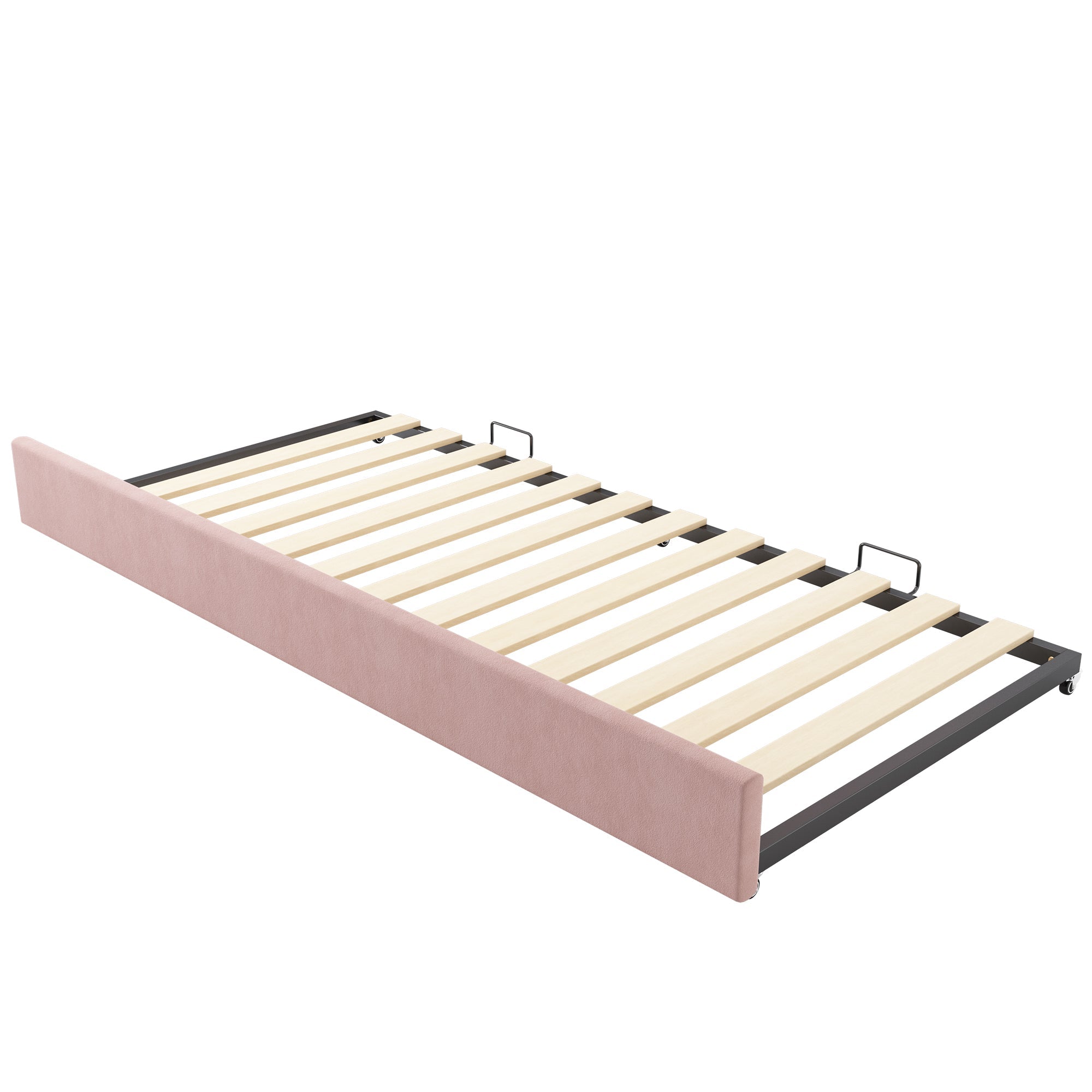 Logidon gestoffeerd dagbed 90x190 roze met uitschuifbaar bed