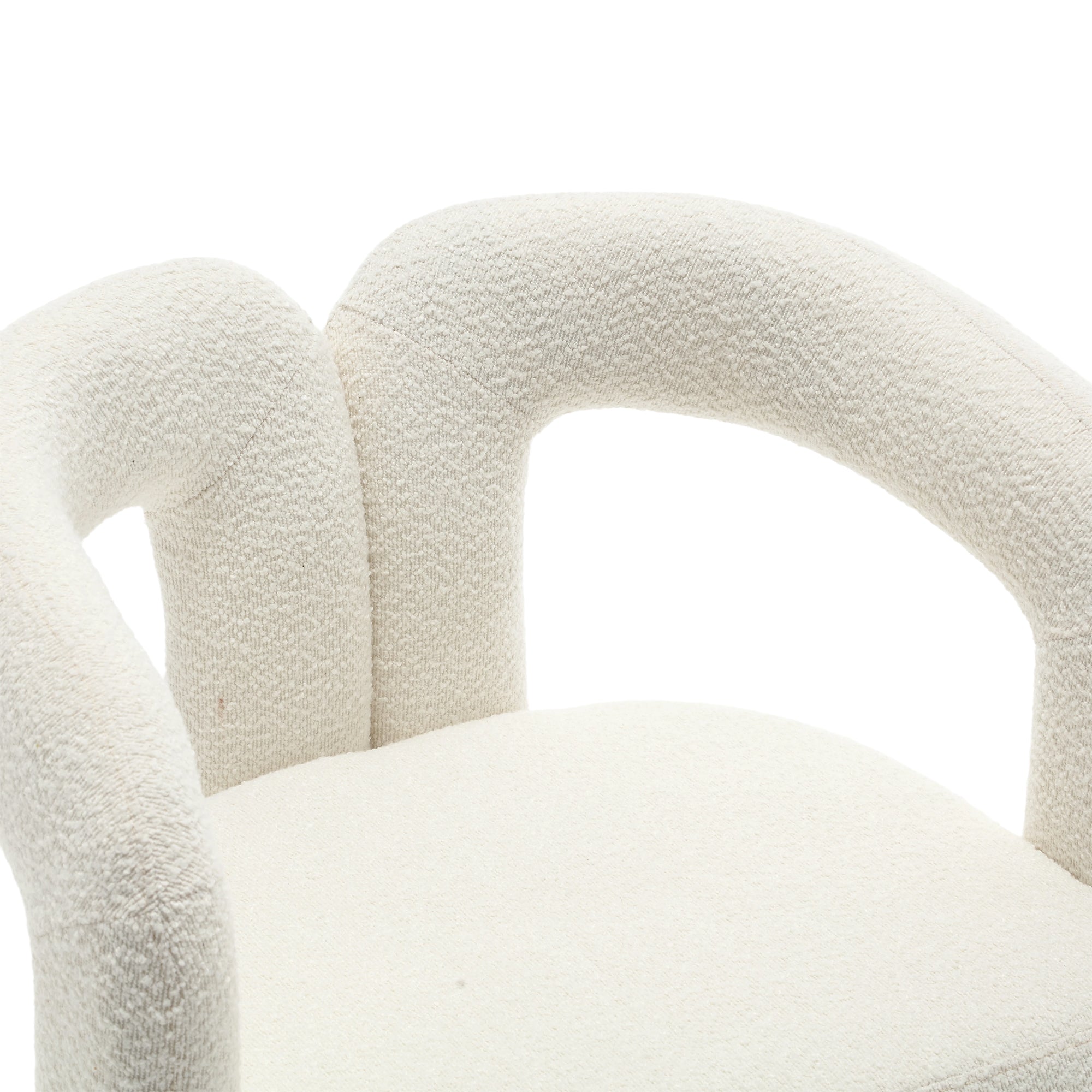 Logidon 360 Degree Rotating Cozy Accent Chair Beige Bouclé