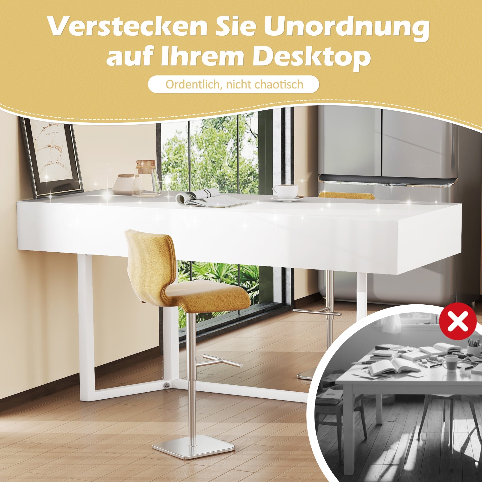 Logidon Opvouwbaar Bureau 120x55 Wit Met Stopcontacten