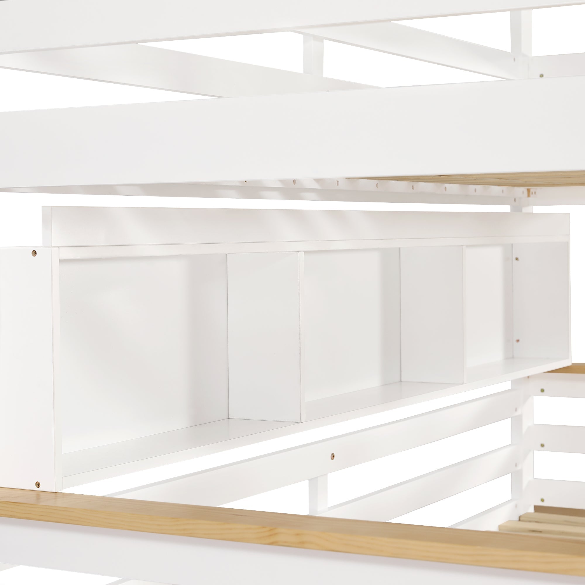 Logidon stapelbed wit naturel 90x200cm en 120x200cm twee lades