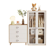 Logidon Kledingkastset Wit Met Glazen Deur 80x50x150 cm