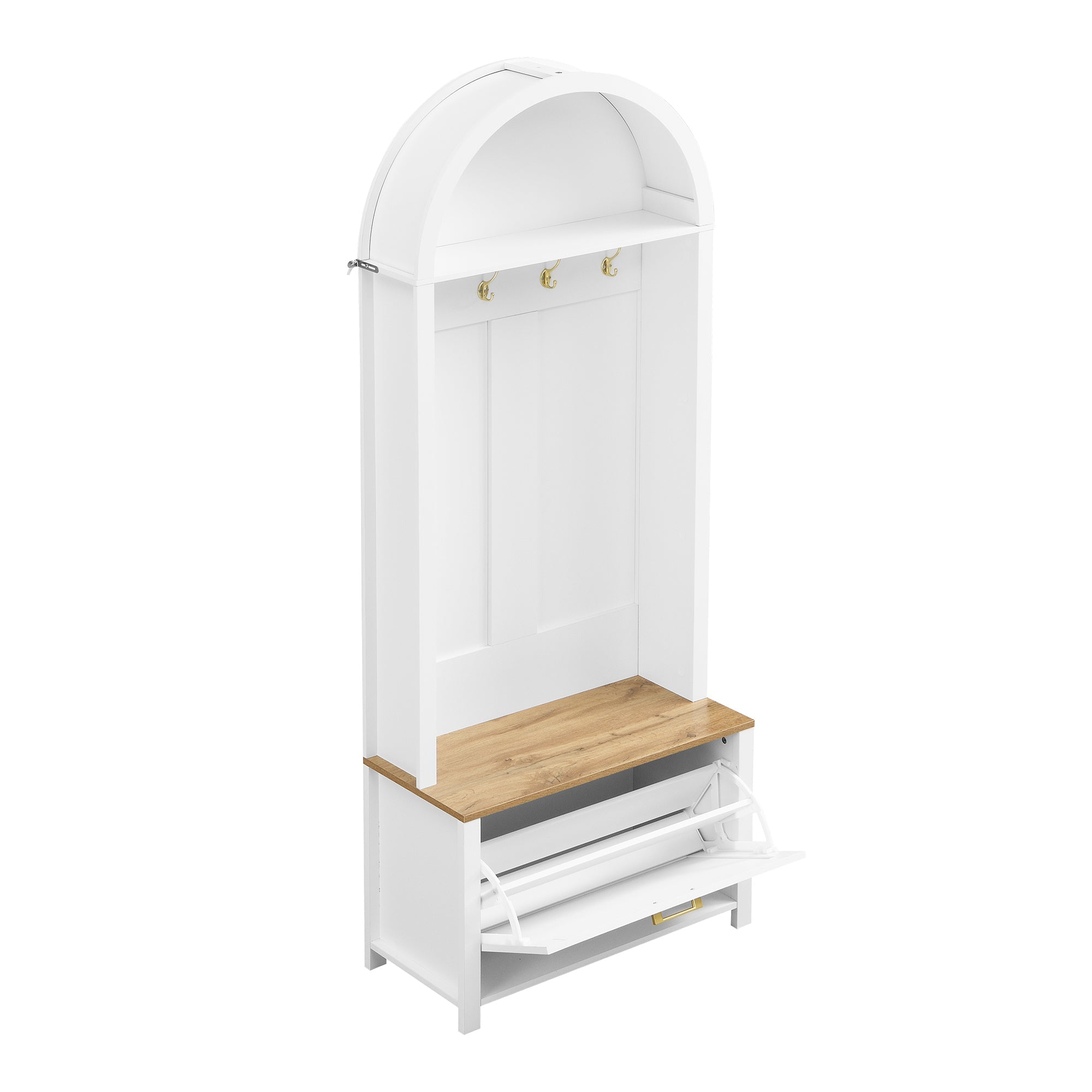 Logidon kledingkast wit MDF met schoenenrek en plank