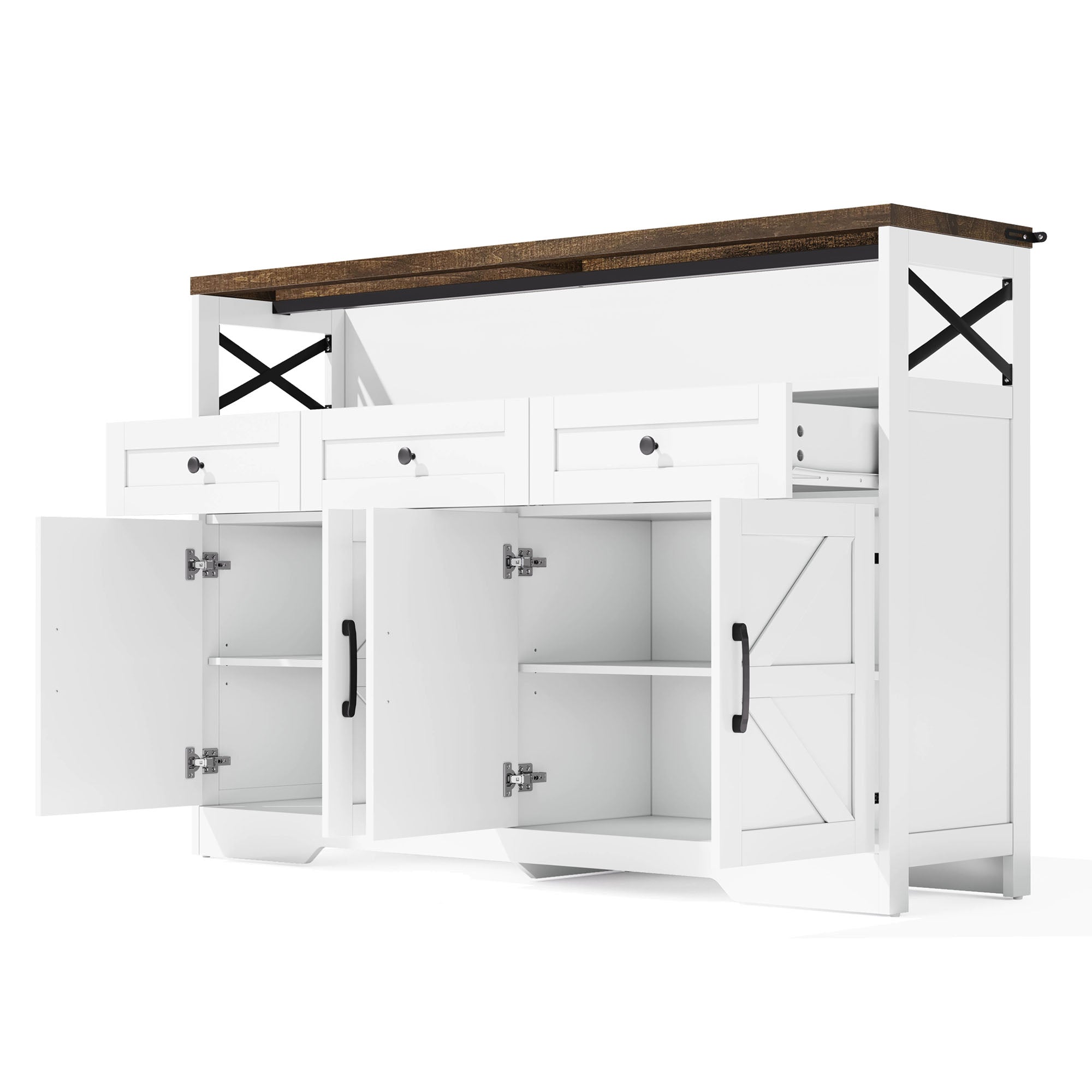 Logidon buffetbox 140 cm wit met 3 lades en deuren