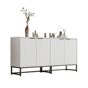 Logidon Modern Sideboard White 2 Doors Metal Handles W160 D40 H80
