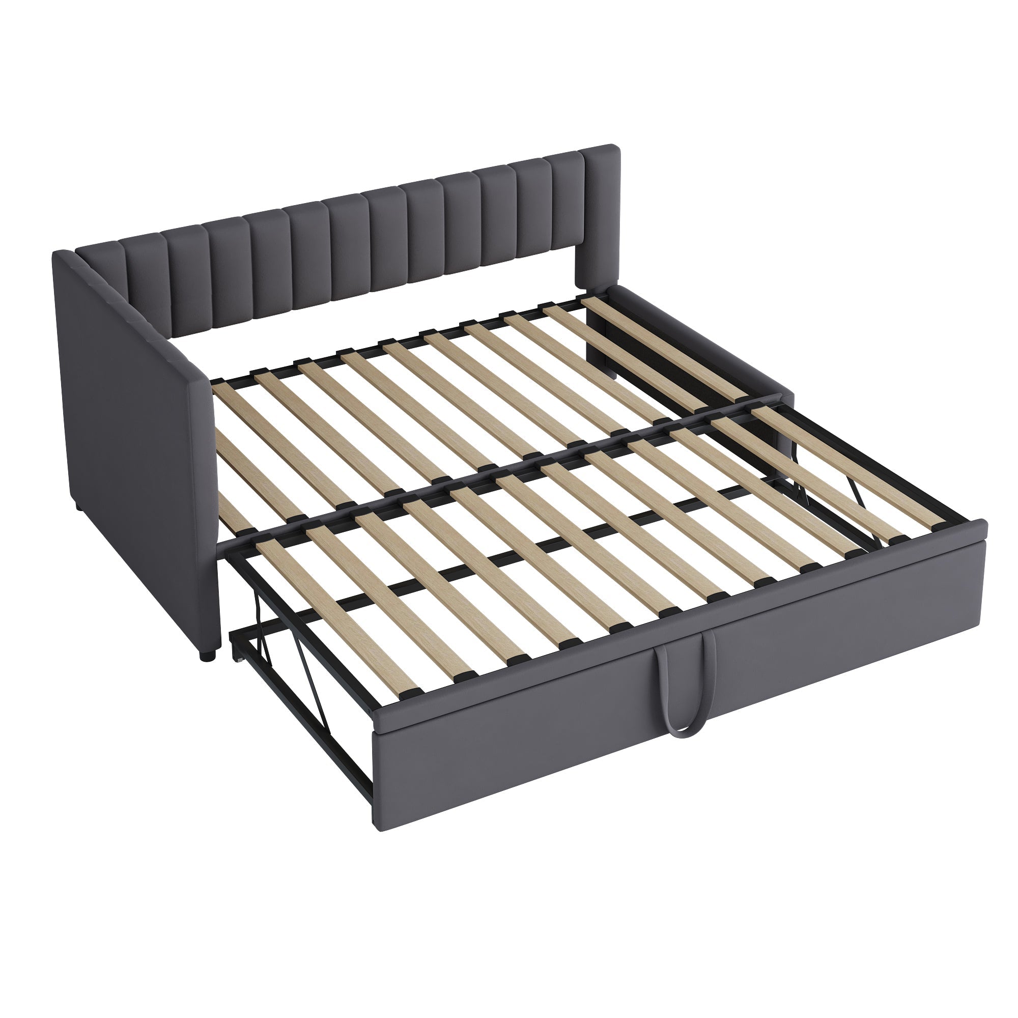 Logidon sofa bed L shape with pull-out bed 90/180x200 cm velvet gray