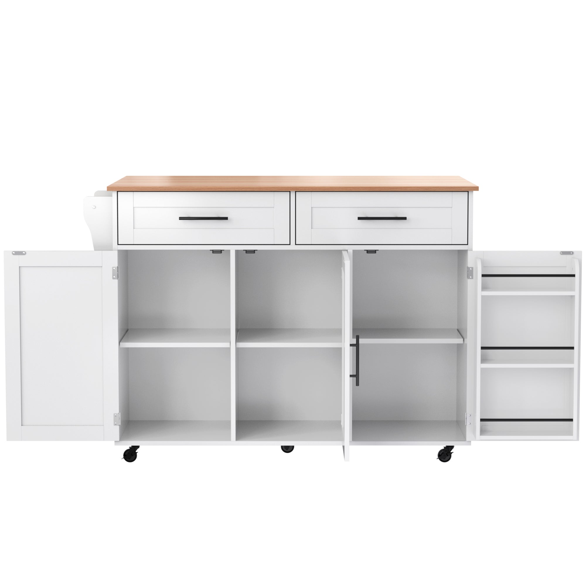 Logidon kitchen trolley solid wood worktop folding top white