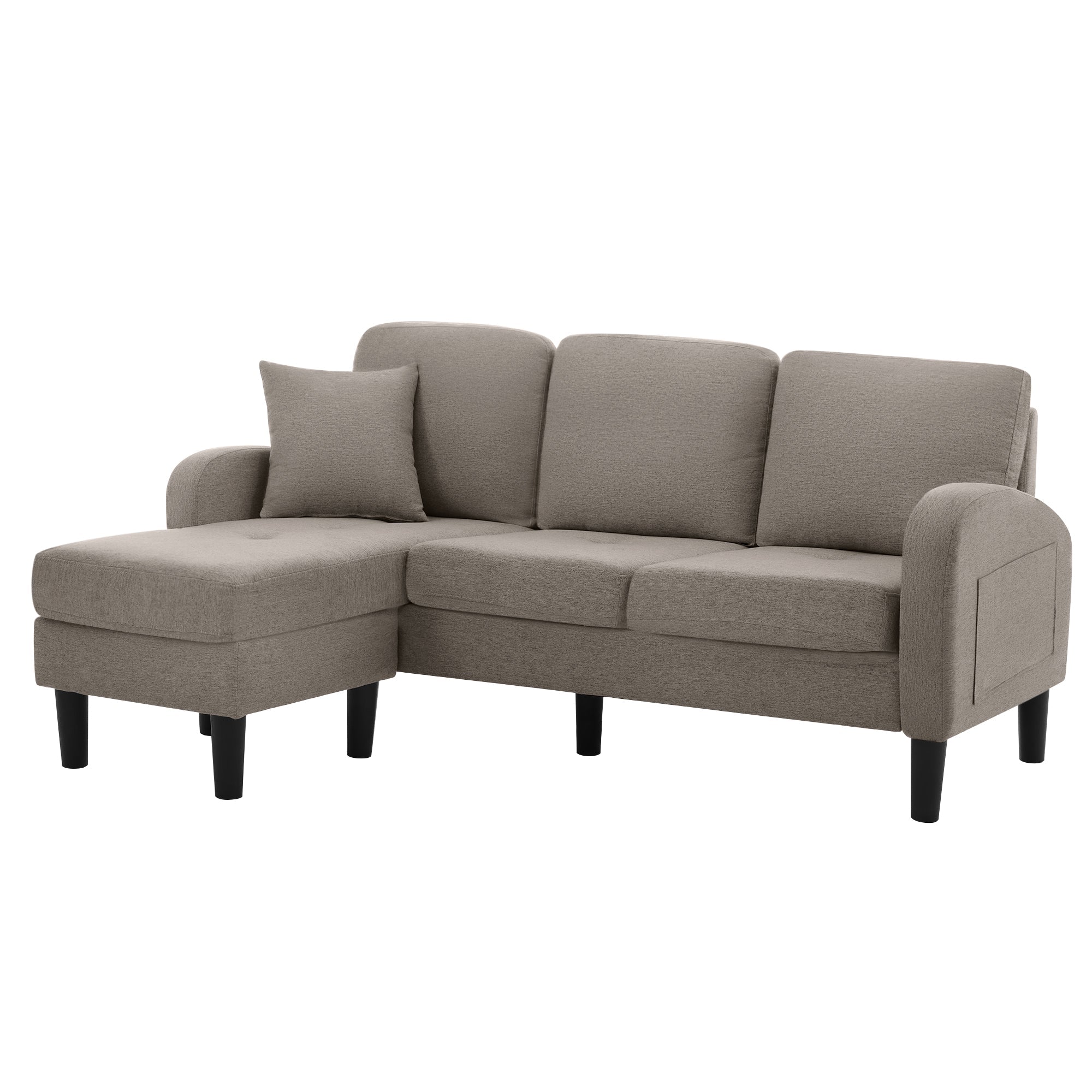 Logidon L-vormige hoekbank met chaise longue 3-zits 185x118x82 cm