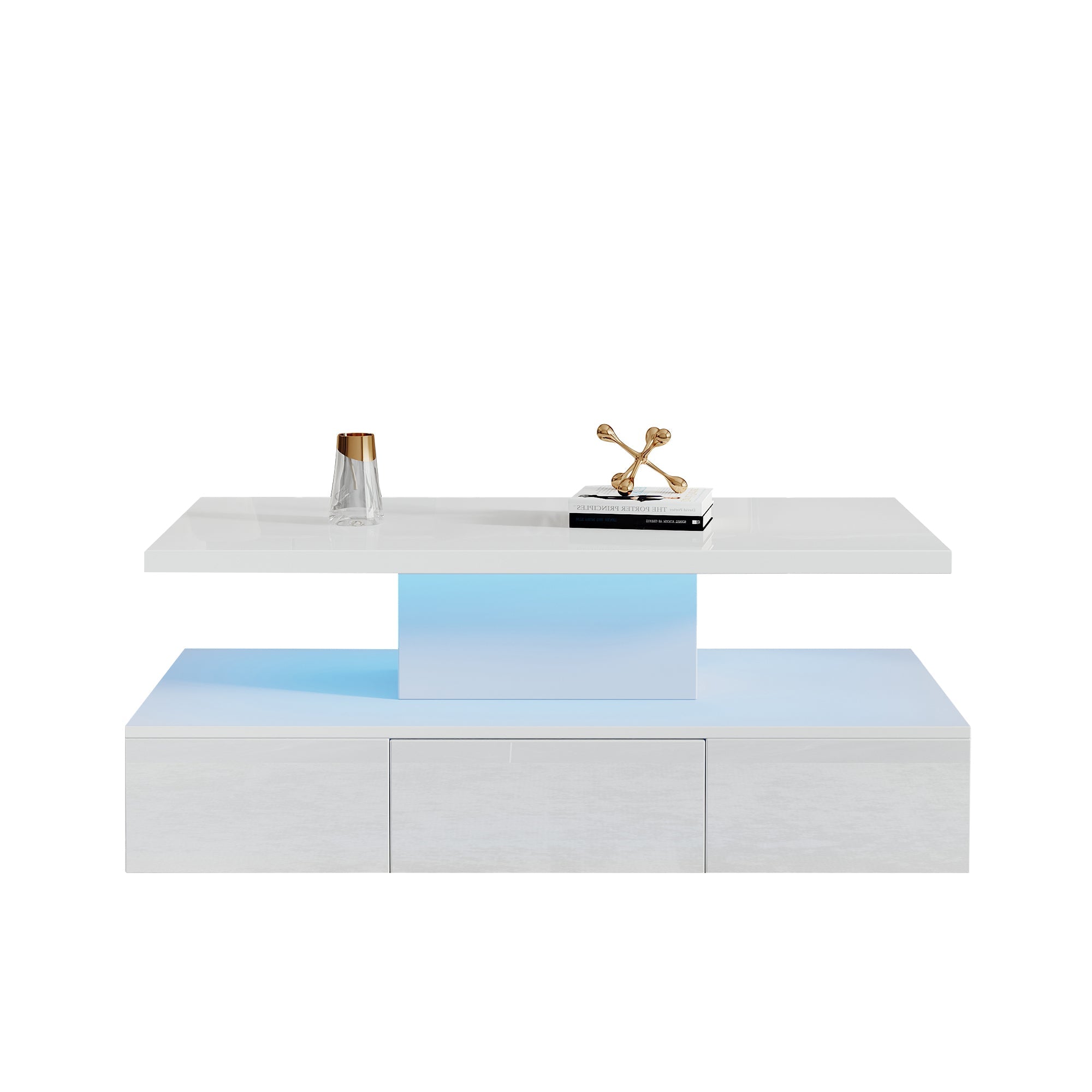 Logidon Salontafel met twee niveaus, witte LED-verlichting