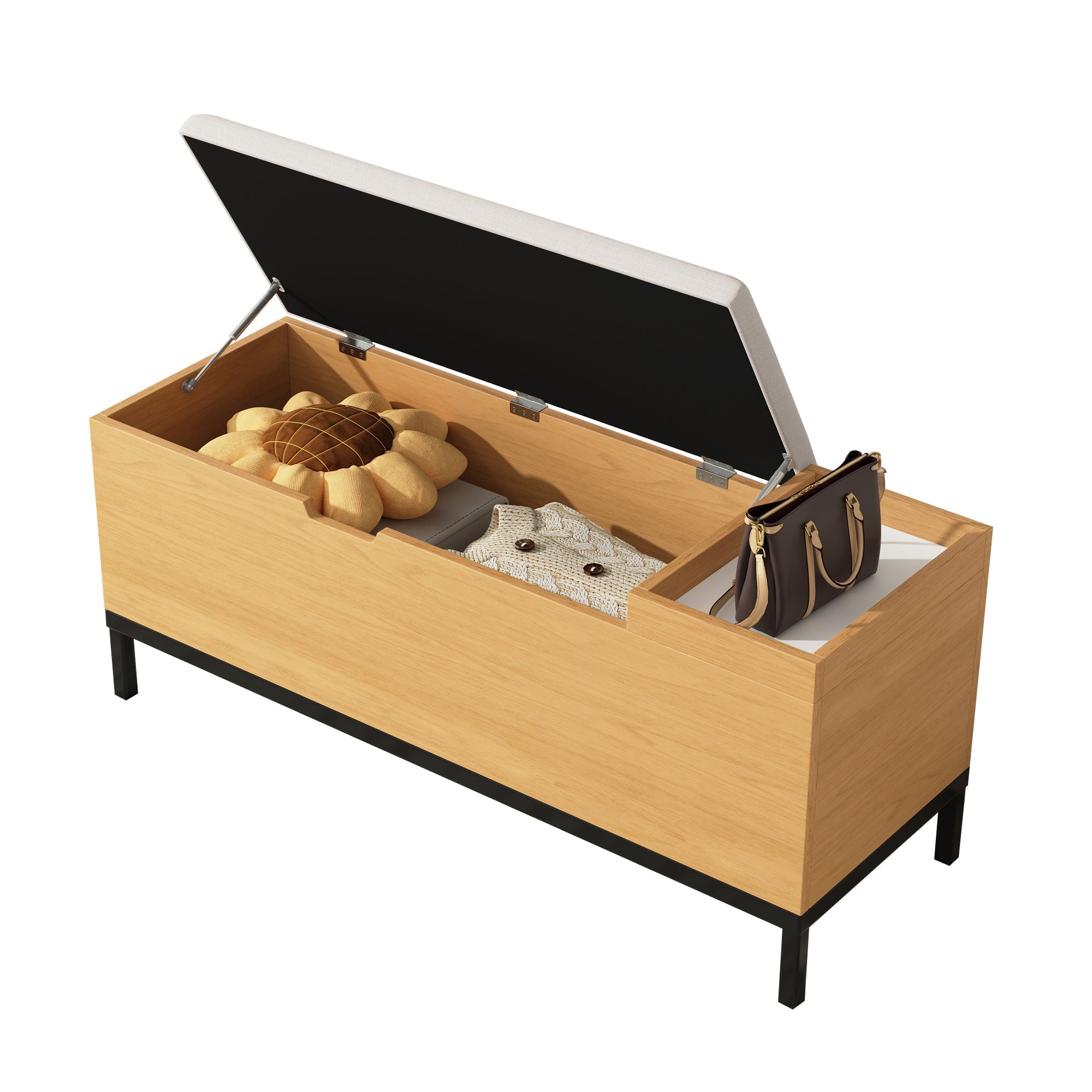 Logidon schoenenbank opbergbank naturel 115 x 40 x 49,5 cm