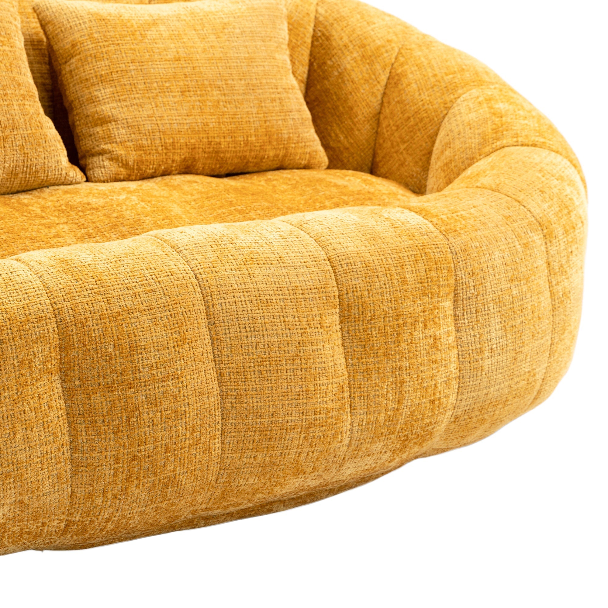 Logidon Zitzakbank Luxe Chenille Geel Ligstoel met hoge rugleuning