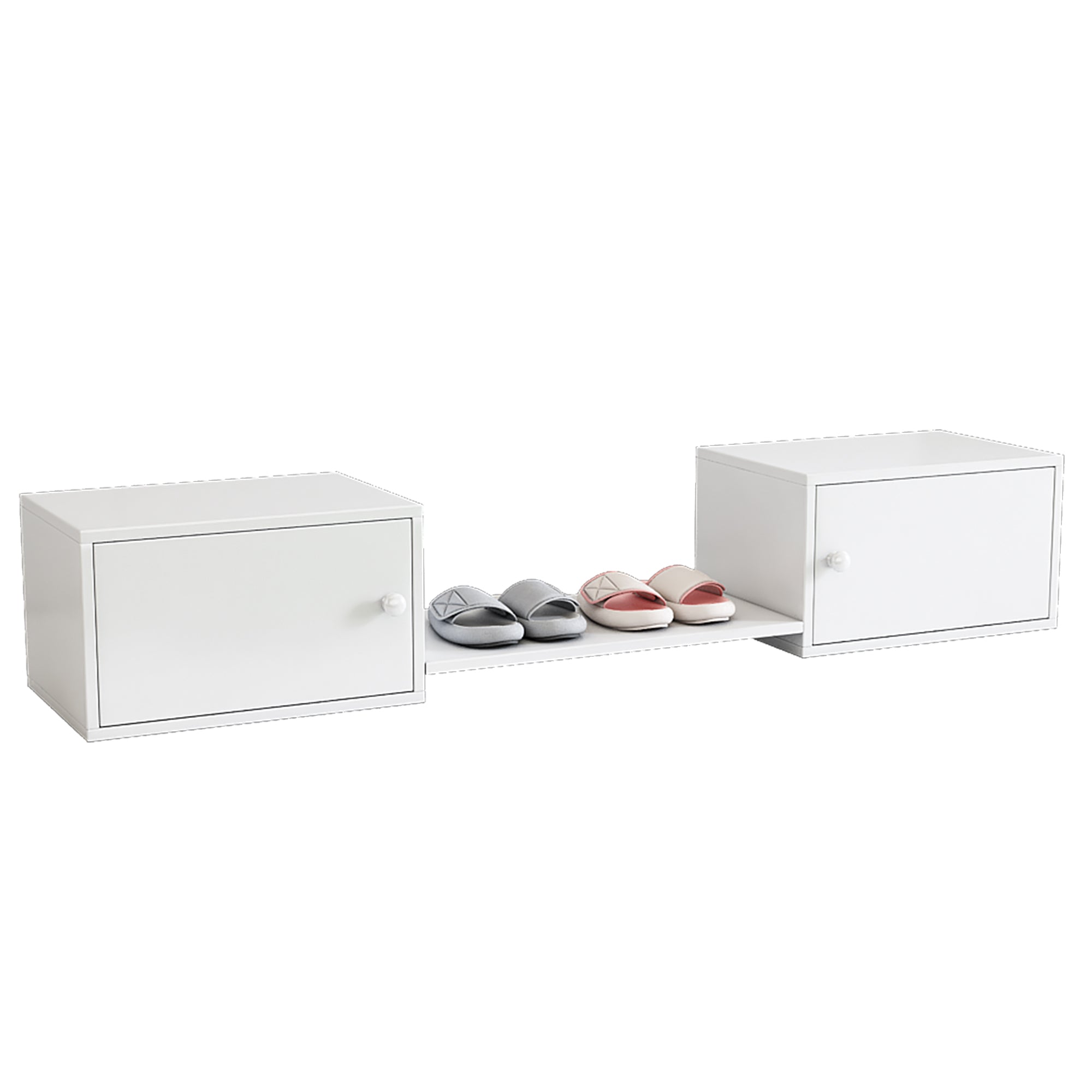 Logidon Schoenenkast Wit 189x40x34,5 cm - Veelzijdige schoenenbank