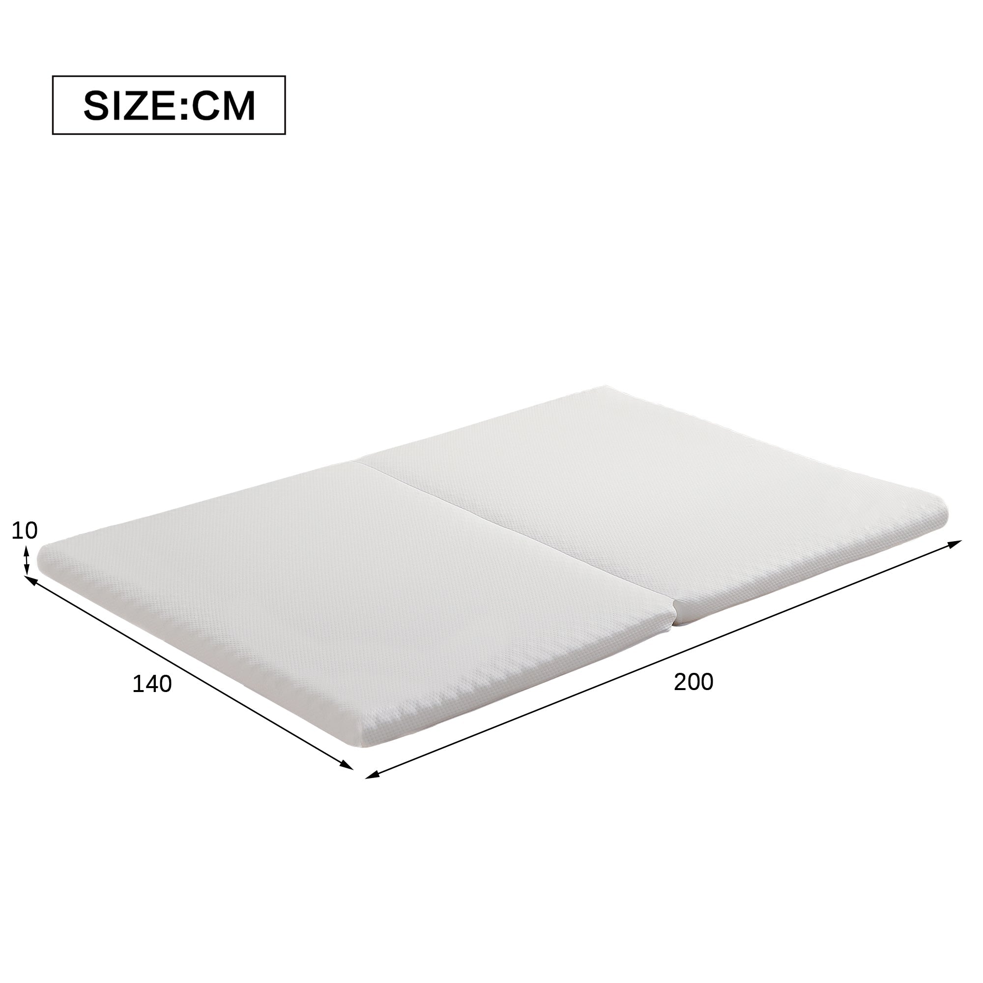 Logidon Opvouwbaar Matras 140x200 Witte Honingraatstof Oeko-Tex