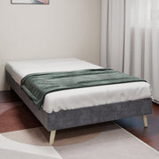 Logidon gewatteerd bedframe 90x200 cm grijze fluwelen stof