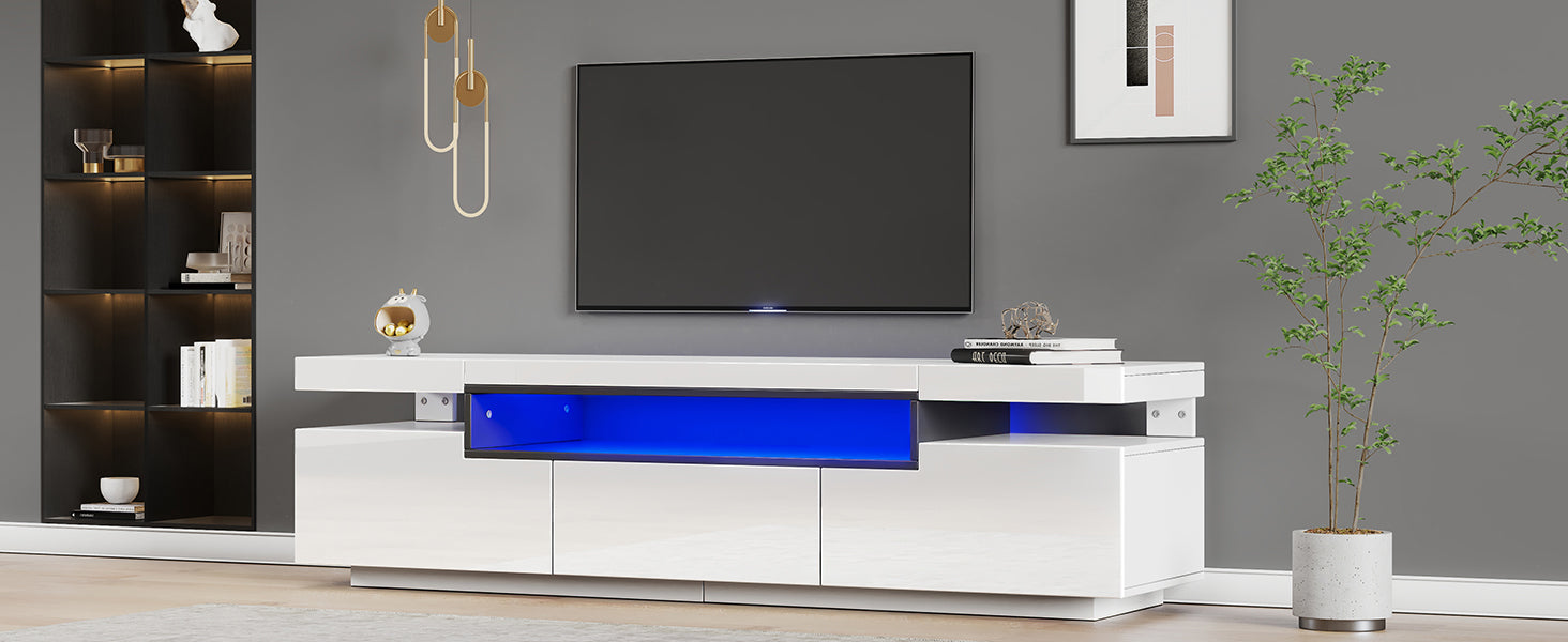 Logidon Elegant hoogglans TV-meubel wit 160x39x42cm met LED