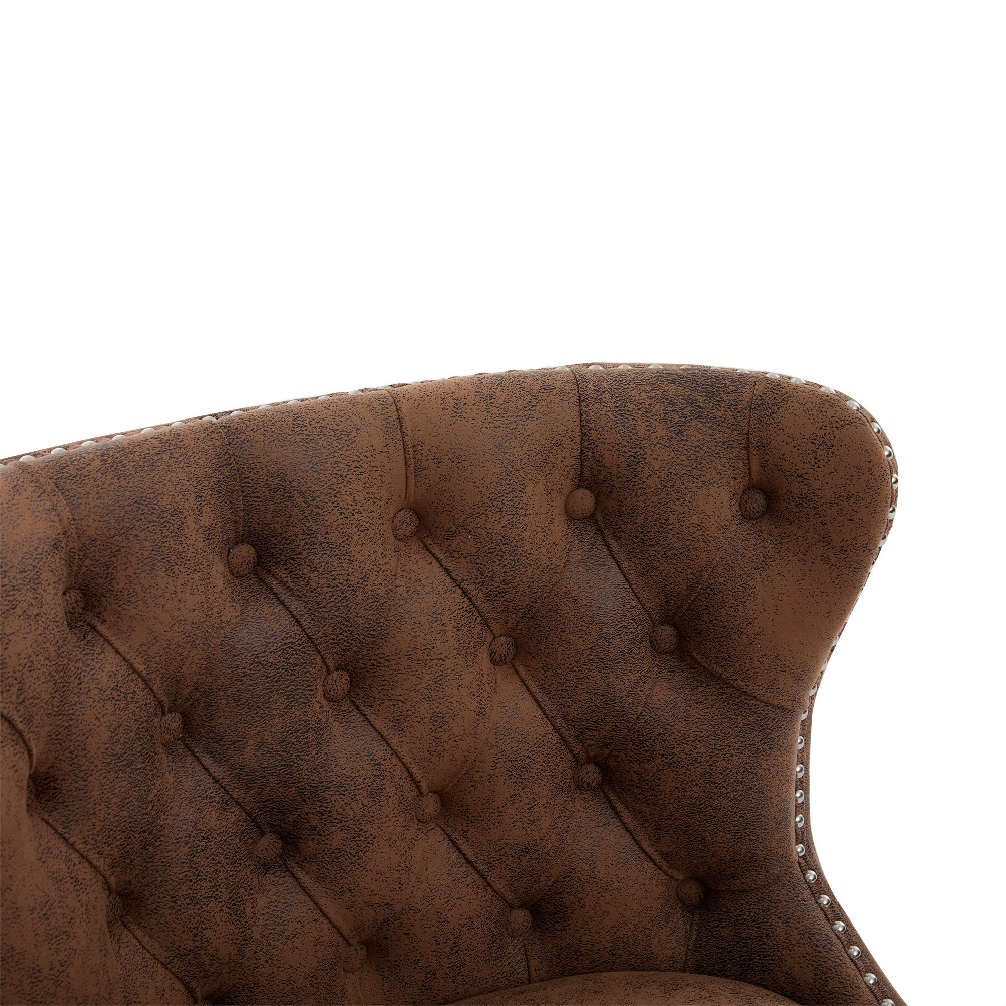 Logidon Tech stoffen fauteuil zonder armknop en klinknagels koffiebruin
