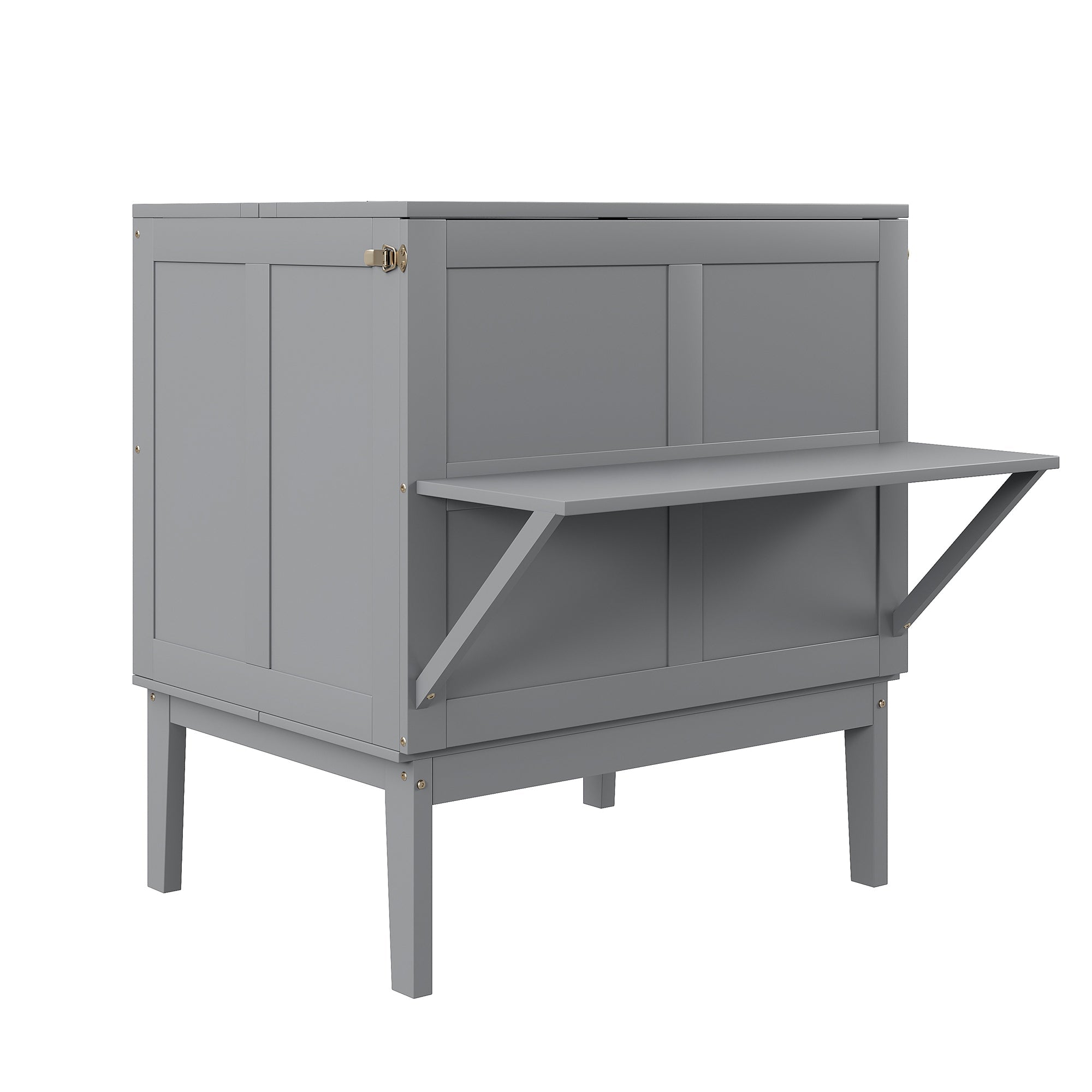Logidon Murphy bed 90x200 grijs verticaal opklapbed met lattenbodem