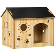 Logidon Hondenkennel MDF Eiken Zwart Dak 69x50x58,5 cm