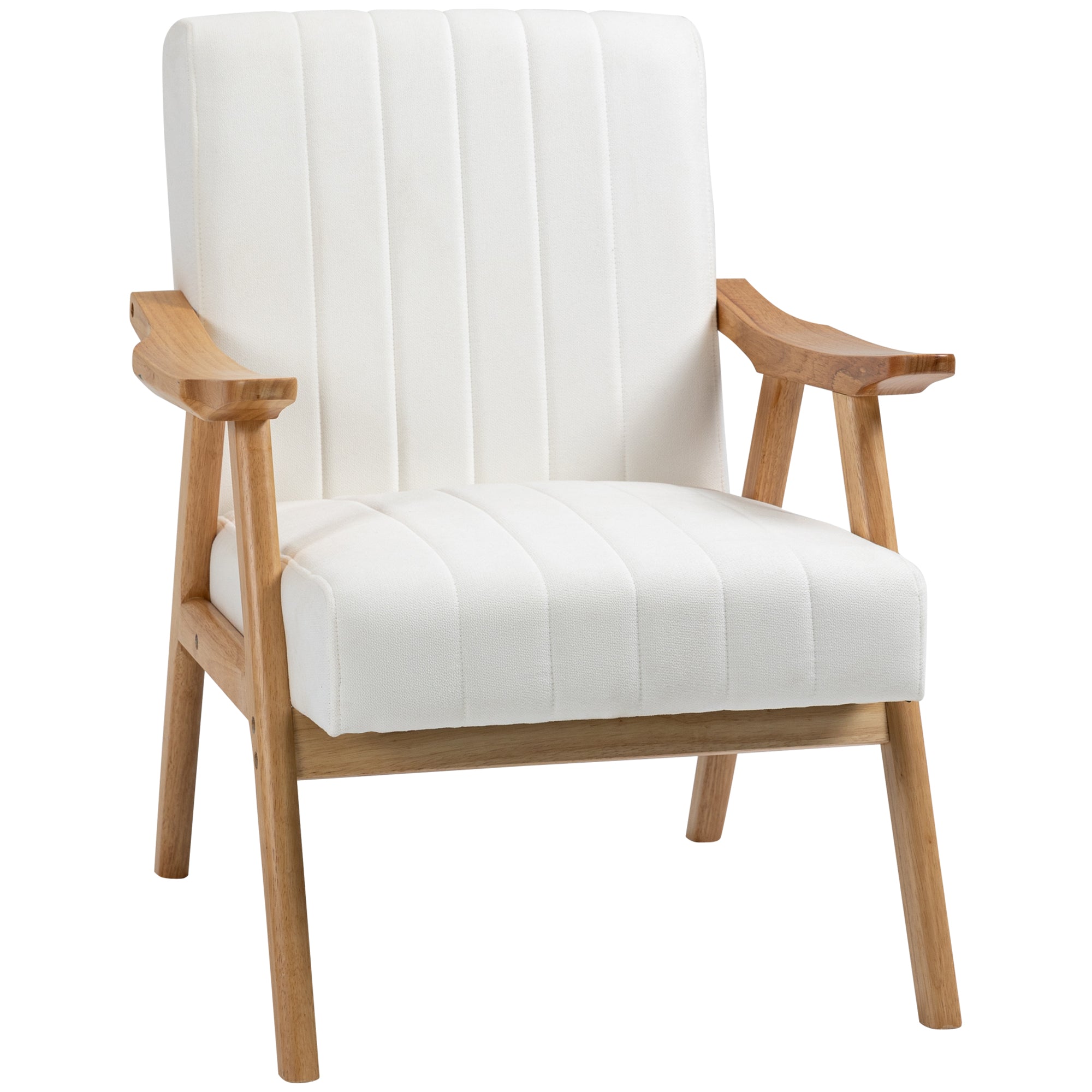 Logidon gestoffeerde stoel fluweellook crème armleuningen 68x74x82 cm