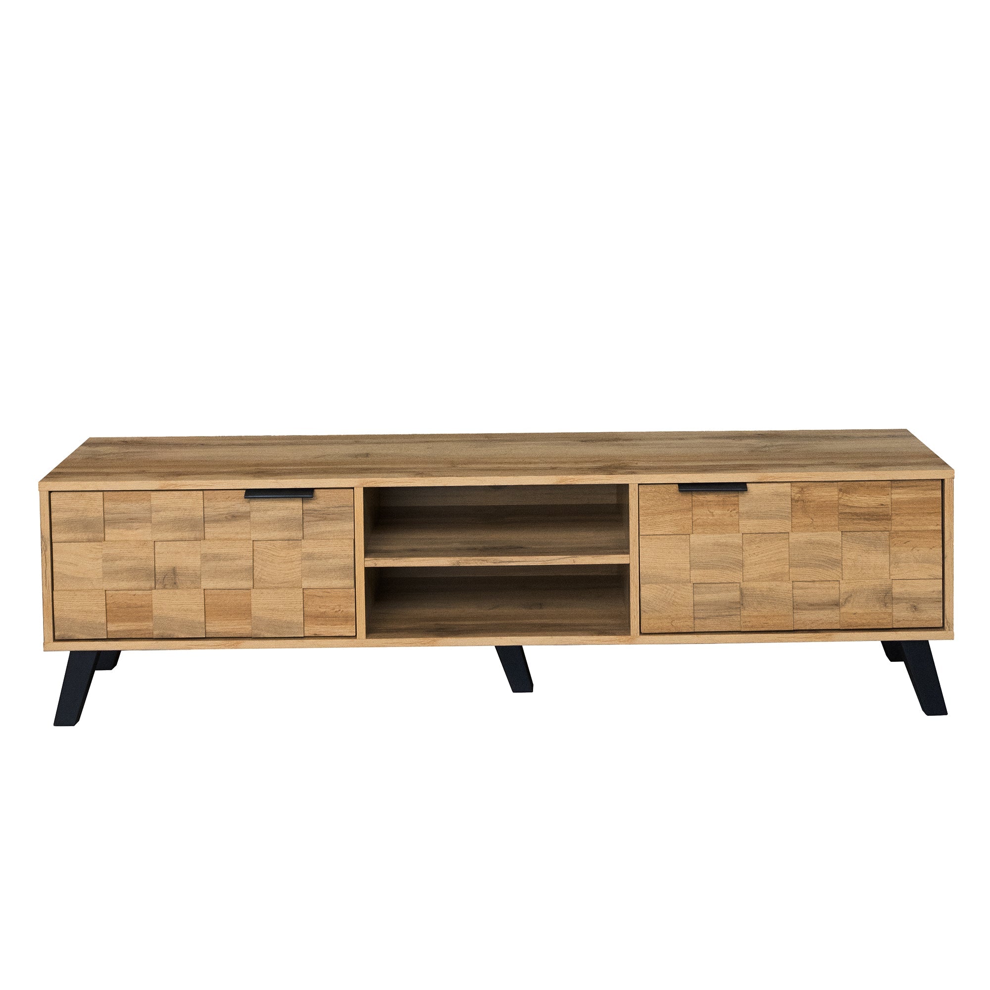 Logidon Modern TV-meubel hout 2 deuren 2 vakken 160,5x35,5x45 cm