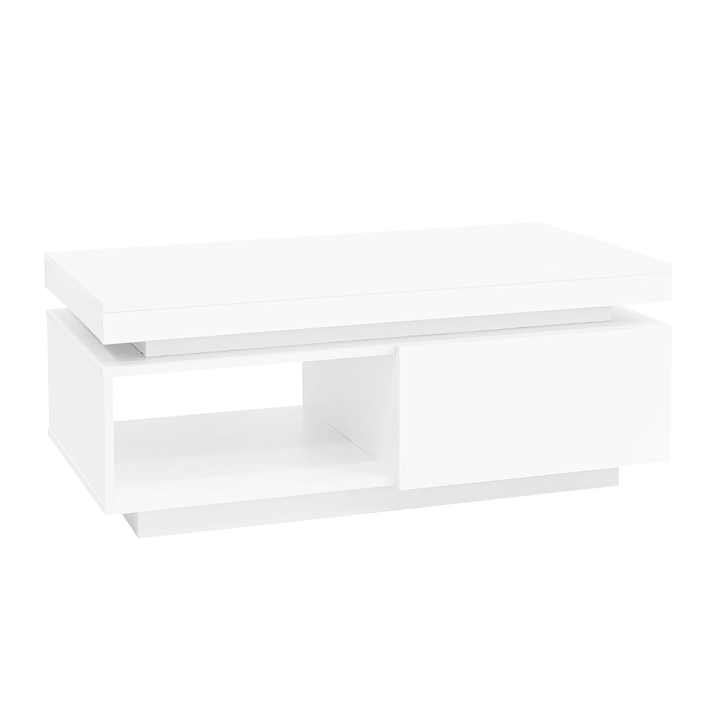 Logidon hoogglans witte salontafel met LED verlichting 100x50x40,3 cm