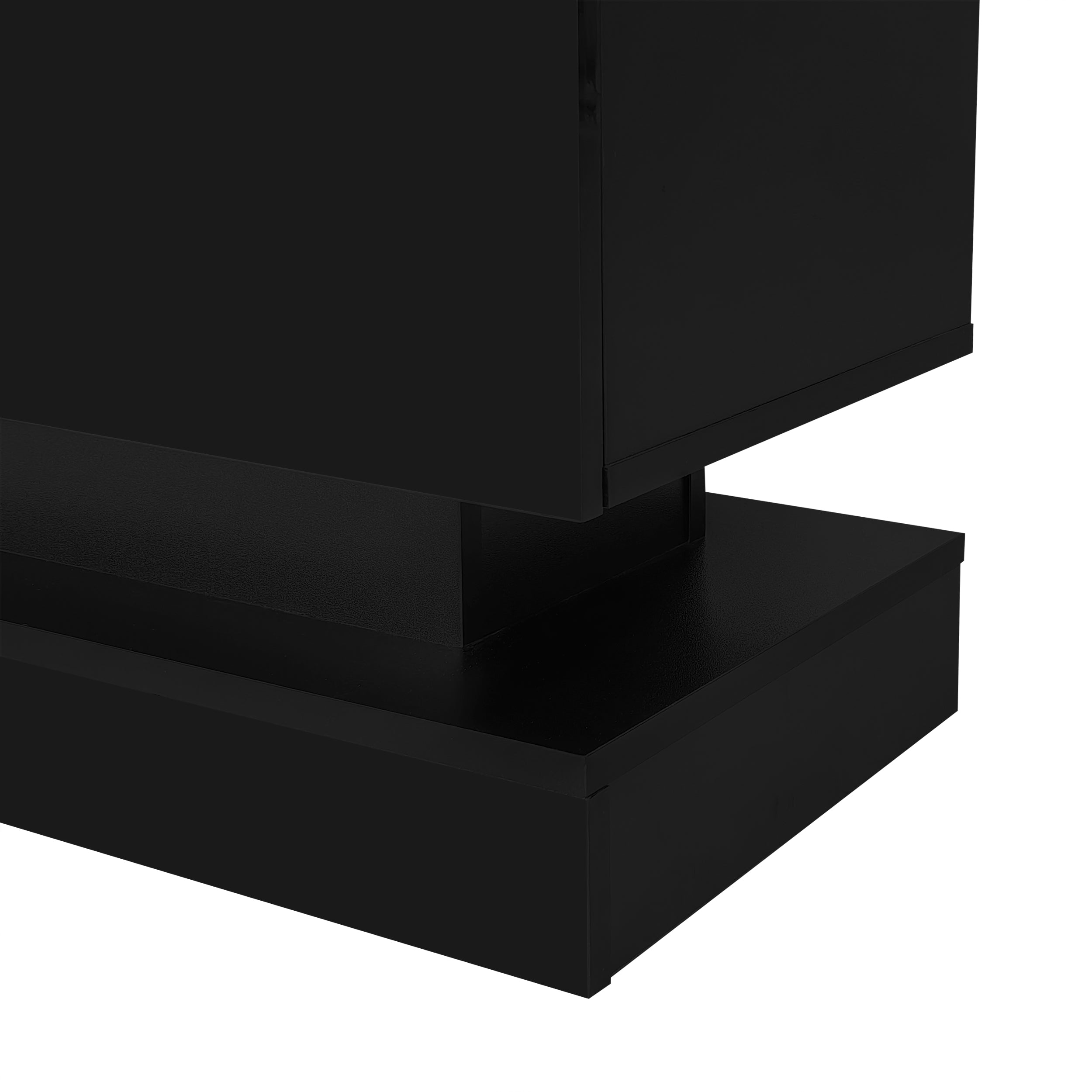 Logidon Zwart Hoogglans TV-meubel 160 CM Met LED 2 Laden
