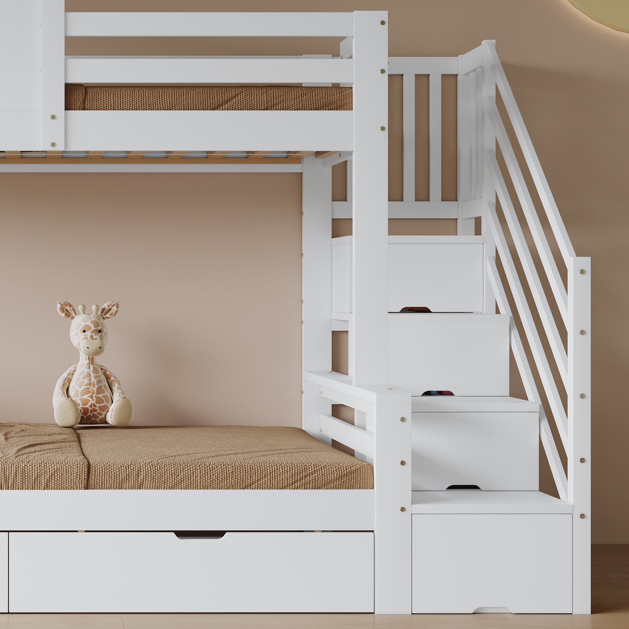 Logidon stapelbed kinderbed wit naturel 90x200 120x200 twee lades